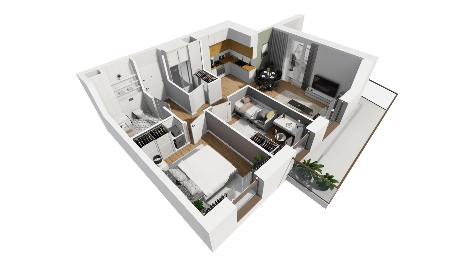 3 pokoje, mieszkanie 54,71 m², piętro 1, oferta nr E/22, Osiedle Synteza bud. E, F, Gdańsk, Piecki-Migowo, Morena, ul. Lema