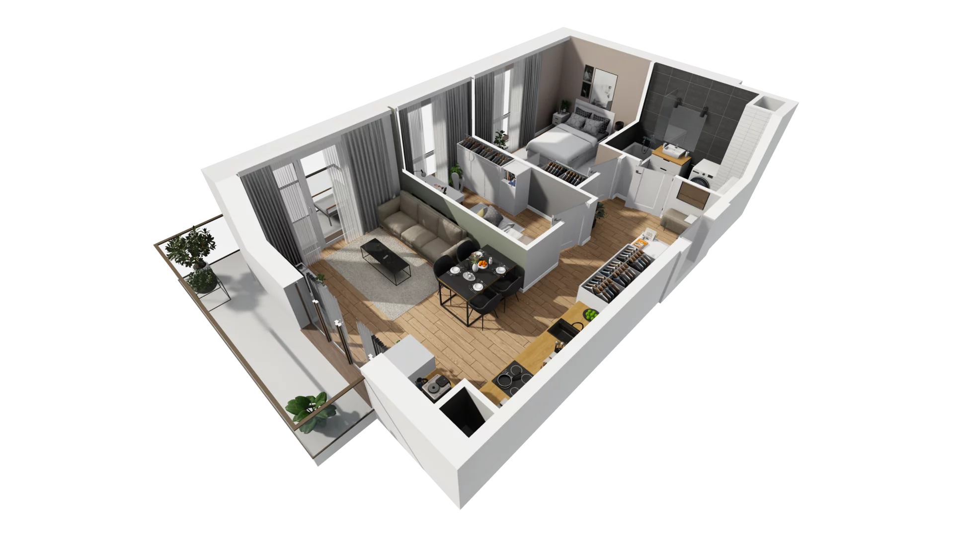 3 pokoje, mieszkanie 50,57 m², piętro 2, oferta nr E/33, Osiedle Synteza bud. E, F, Gdańsk, Piecki-Migowo, Morena, ul. Lema