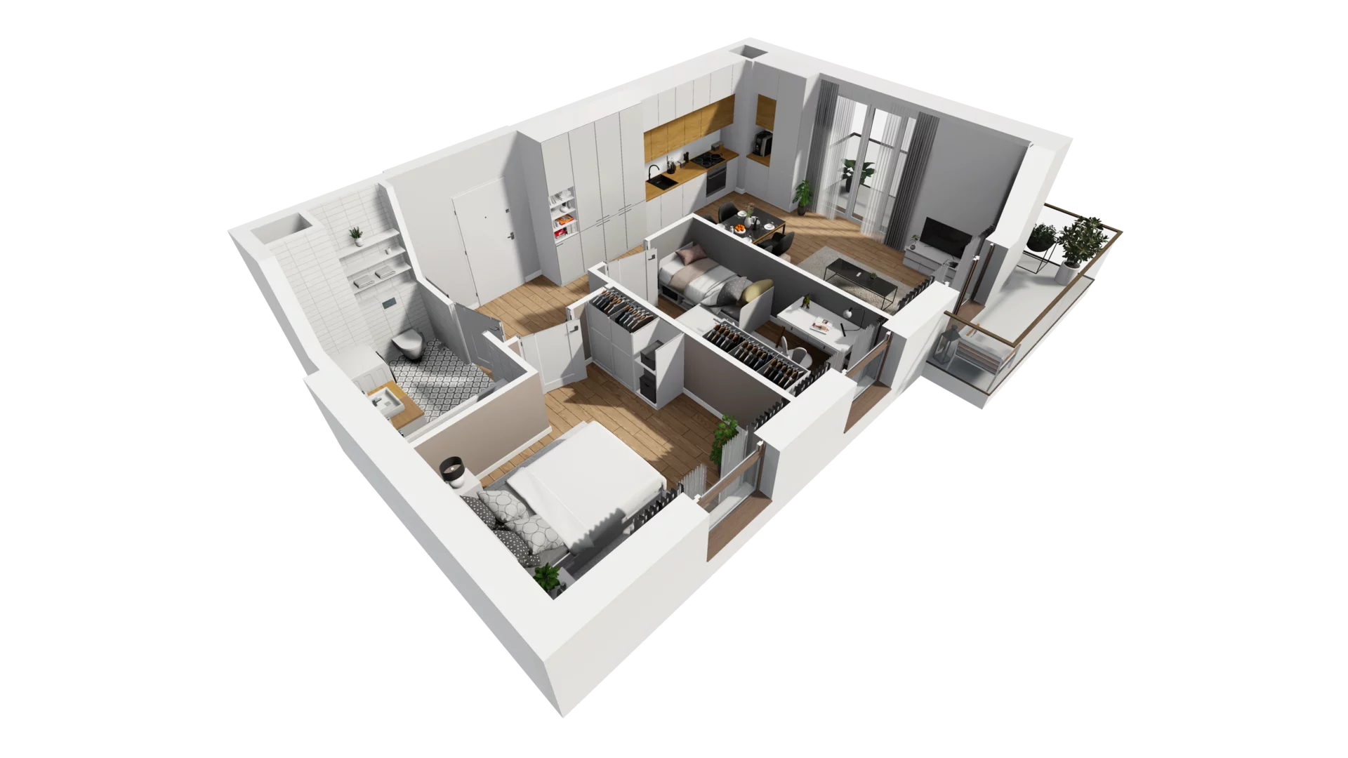 3 pokoje, mieszkanie 50,57 m², piętro 2, oferta nr E/33, Osiedle Synteza bud. E, F, Gdańsk, Piecki-Migowo, Morena, ul. Lema