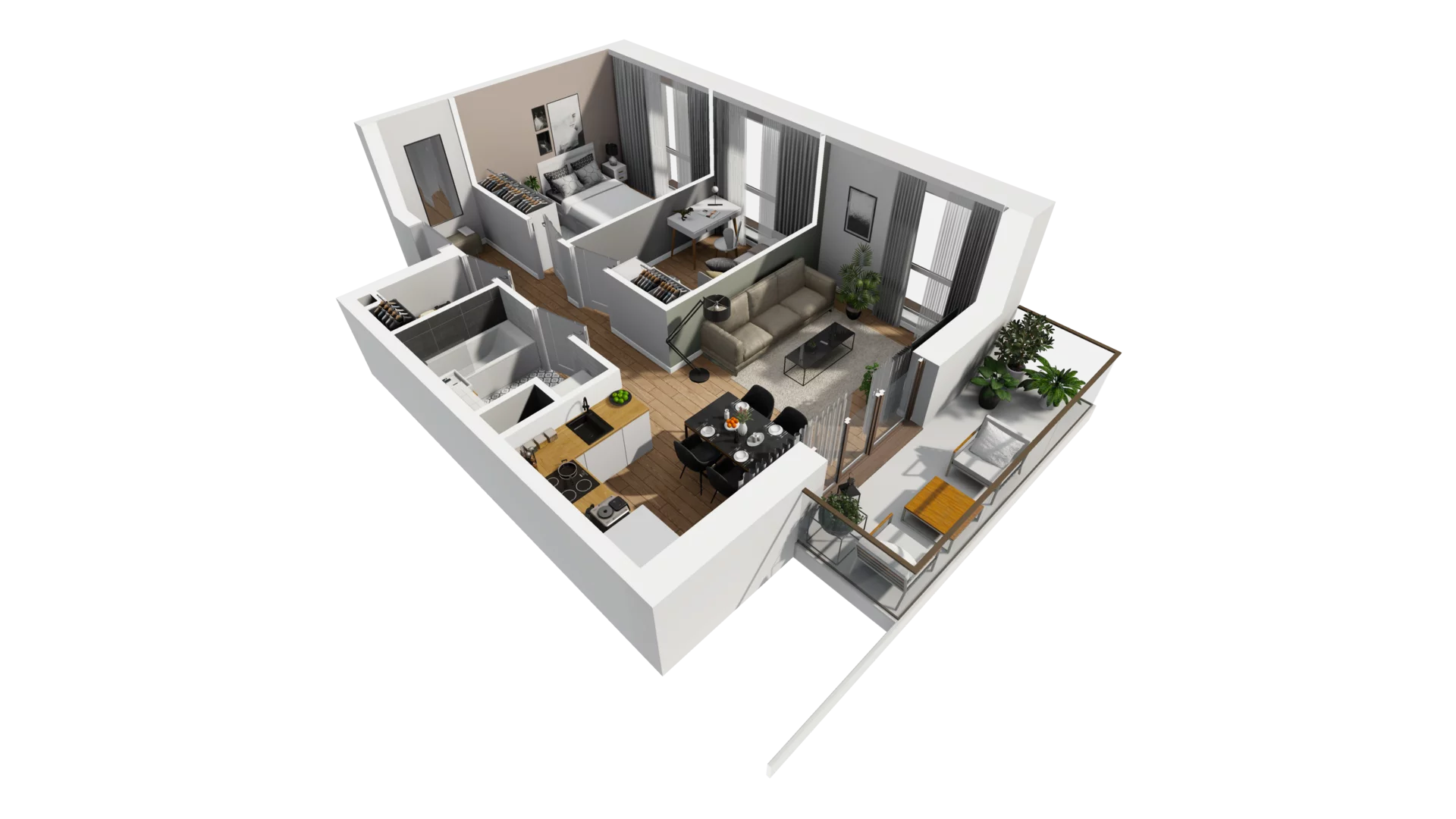 3 pokoje, mieszkanie 47,02 m², piętro 3, oferta nr E/39, Osiedle Synteza bud. E, F, Gdańsk, Piecki-Migowo, Morena, ul. Lema