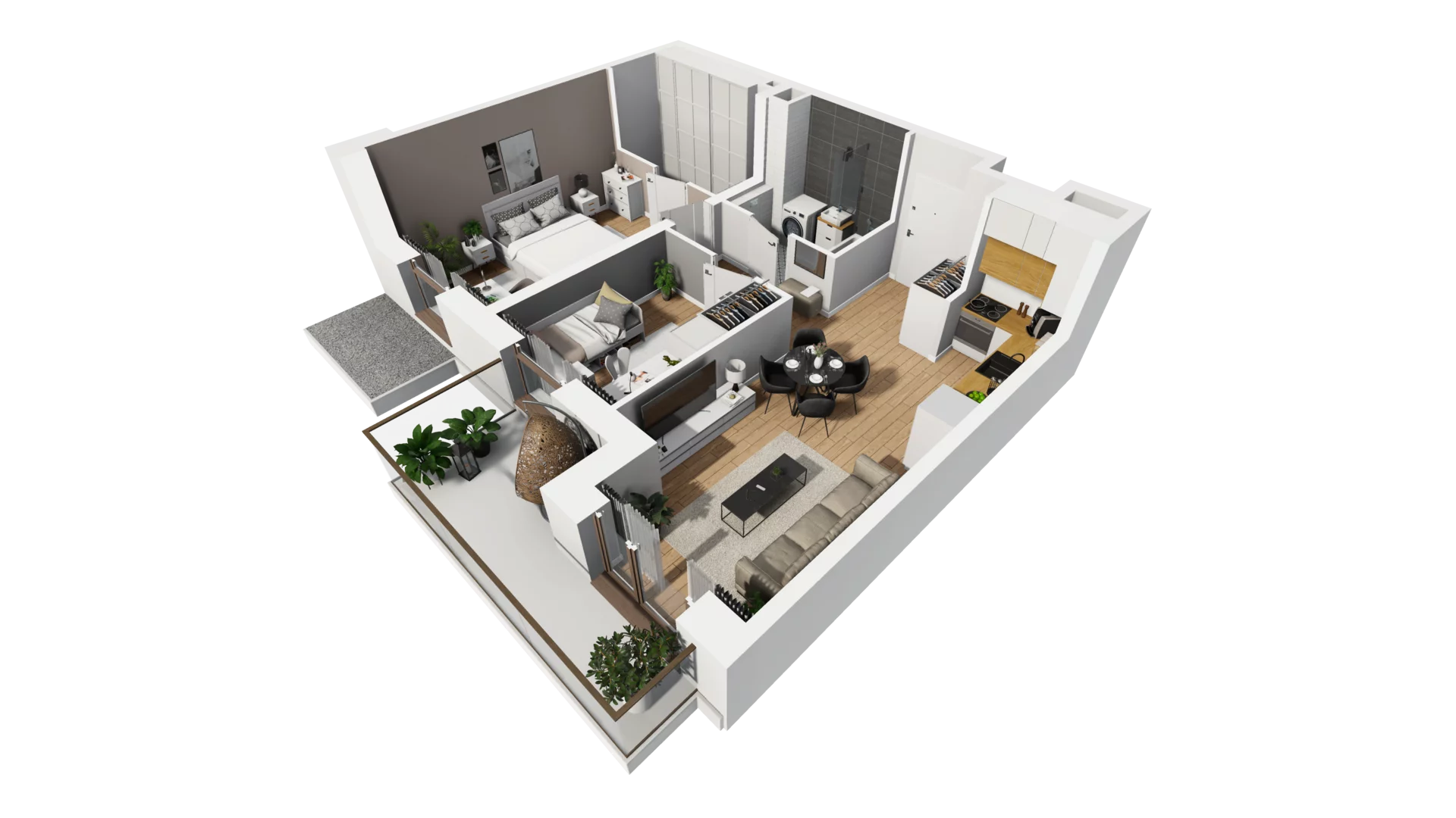 3 pokoje, mieszkanie 54,71 m², piętro 5, oferta nr E/66, Osiedle Synteza bud. E, F, Gdańsk, Piecki-Migowo, Morena, ul. Lema