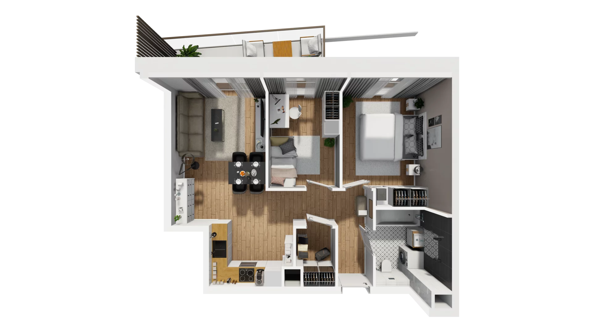 3 pokoje, mieszkanie 54,66 m², piętro 5, oferta nr E/68, Osiedle Synteza bud. E, F, Gdańsk, Piecki-Migowo, Morena, ul. Lema