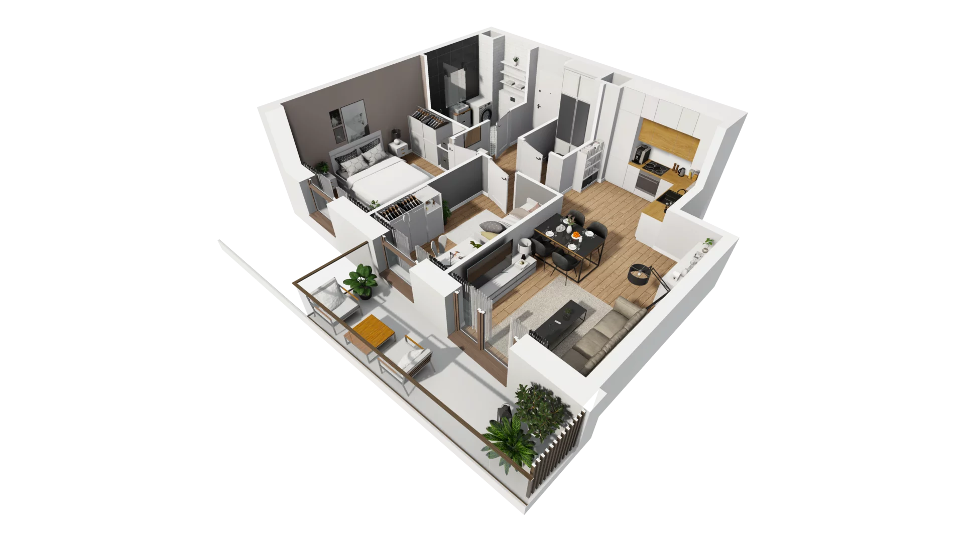 3 pokoje, mieszkanie 54,66 m², piętro 5, oferta nr E/68, Osiedle Synteza bud. E, F, Gdańsk, Piecki-Migowo, Morena, ul. Lema