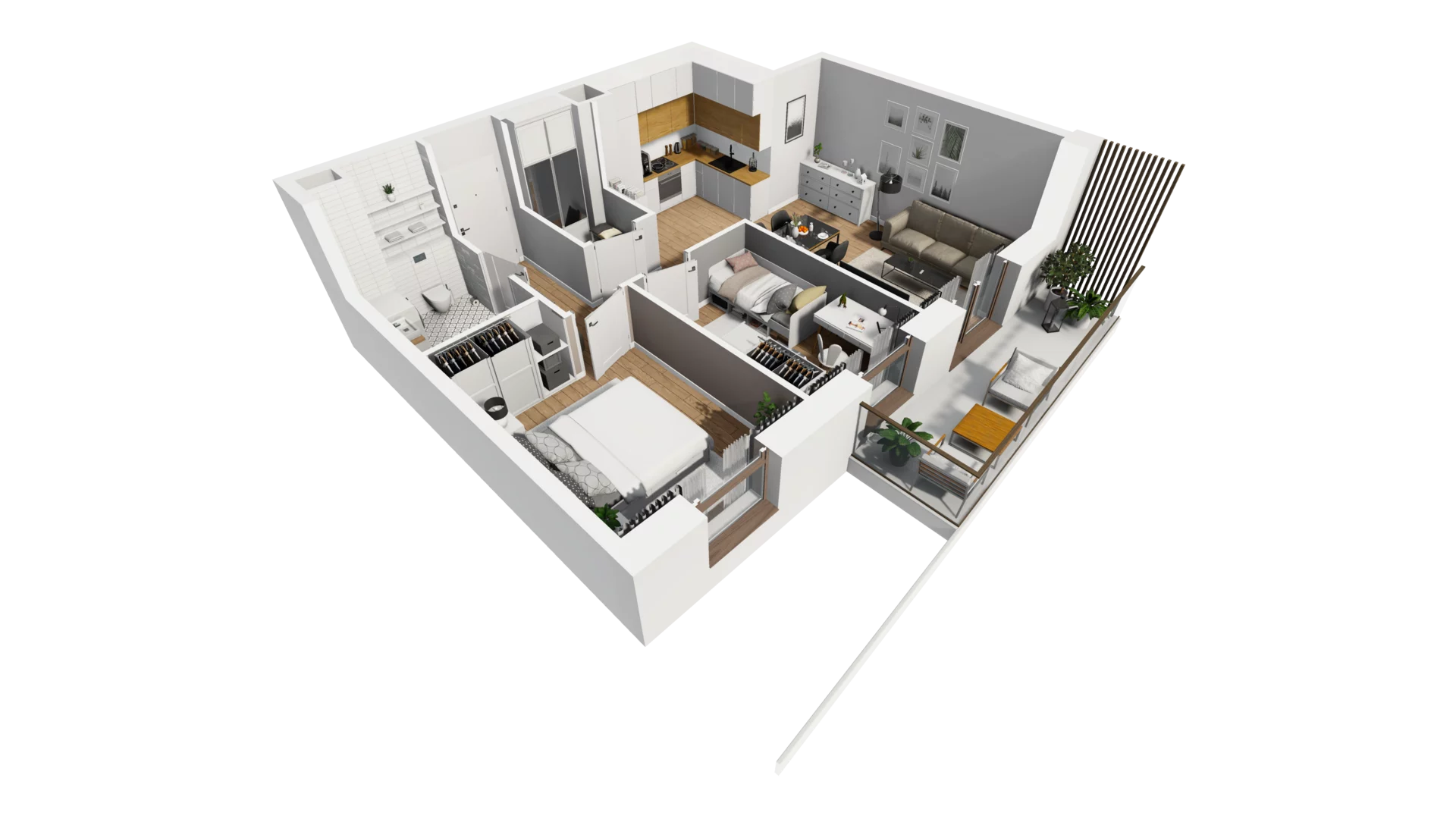 3 pokoje, mieszkanie 54,66 m², piętro 5, oferta nr E/68, Osiedle Synteza bud. E, F, Gdańsk, Piecki-Migowo, Morena, ul. Lema