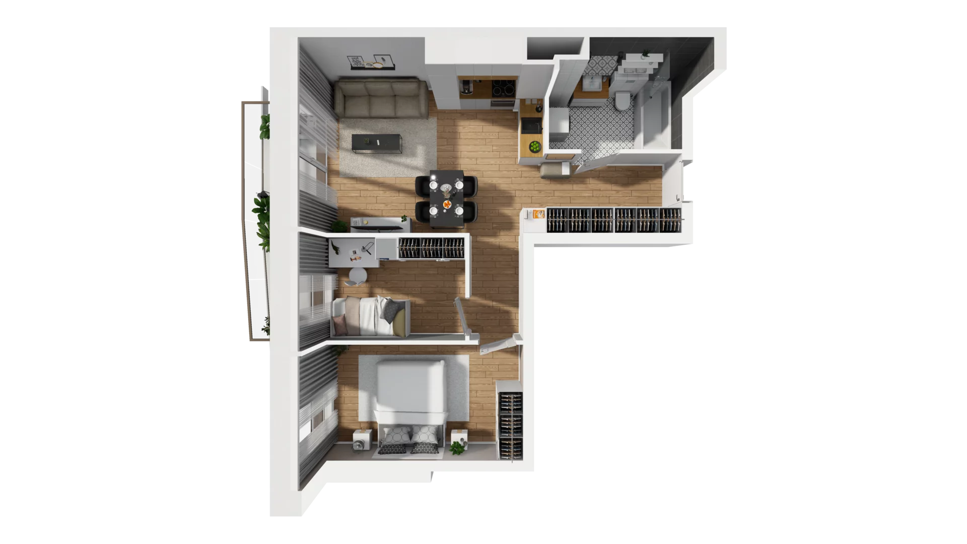 3 pokoje, mieszkanie 54,62 m², piętro 6, oferta nr E/70, Osiedle Synteza bud. E, F, Gdańsk, Piecki-Migowo, Morena, ul. Lema