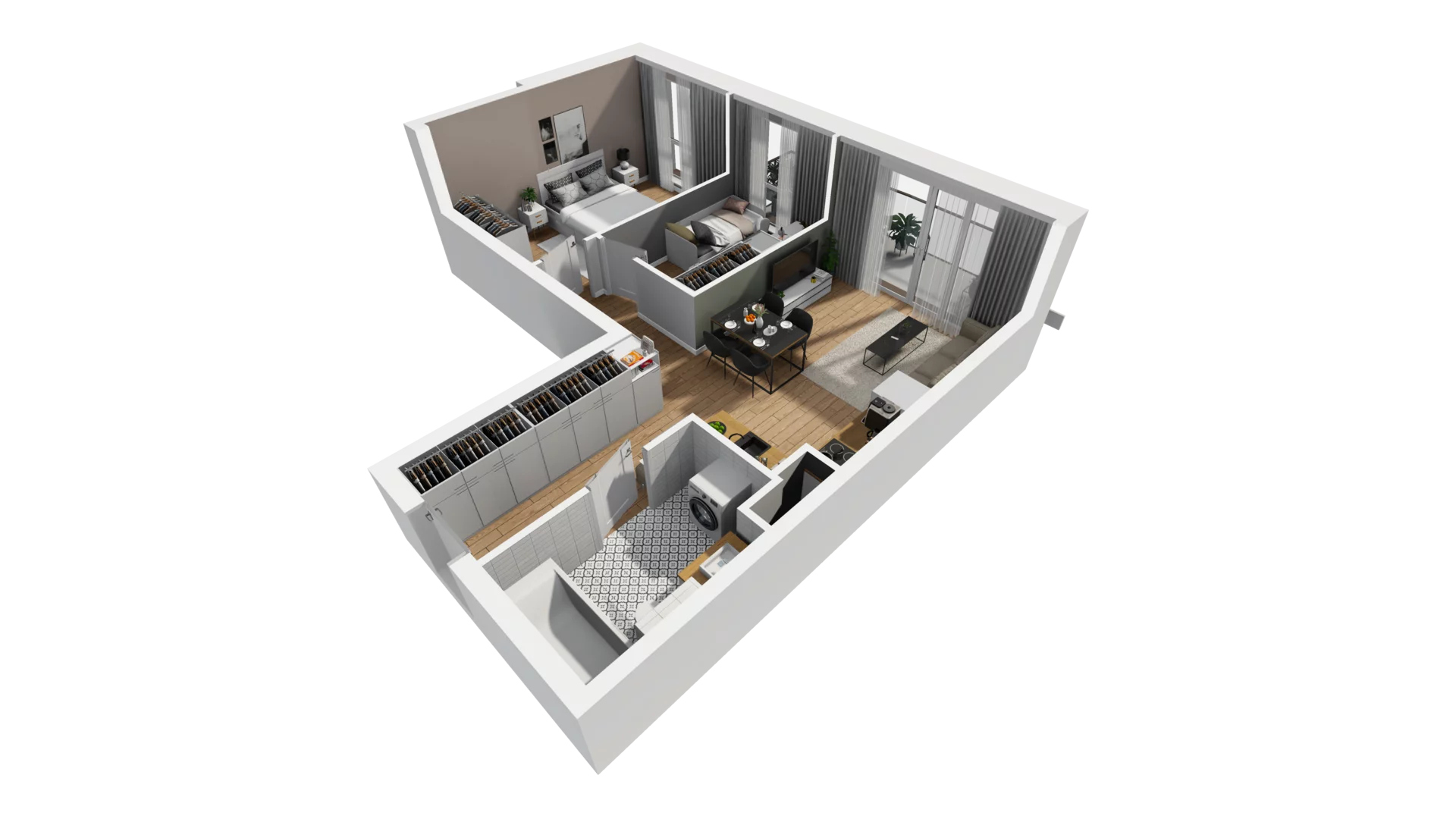 3 pokoje, mieszkanie 54,62 m², piętro 6, oferta nr E/70, Osiedle Synteza bud. E, F, Gdańsk, Piecki-Migowo, Morena, ul. Lema
