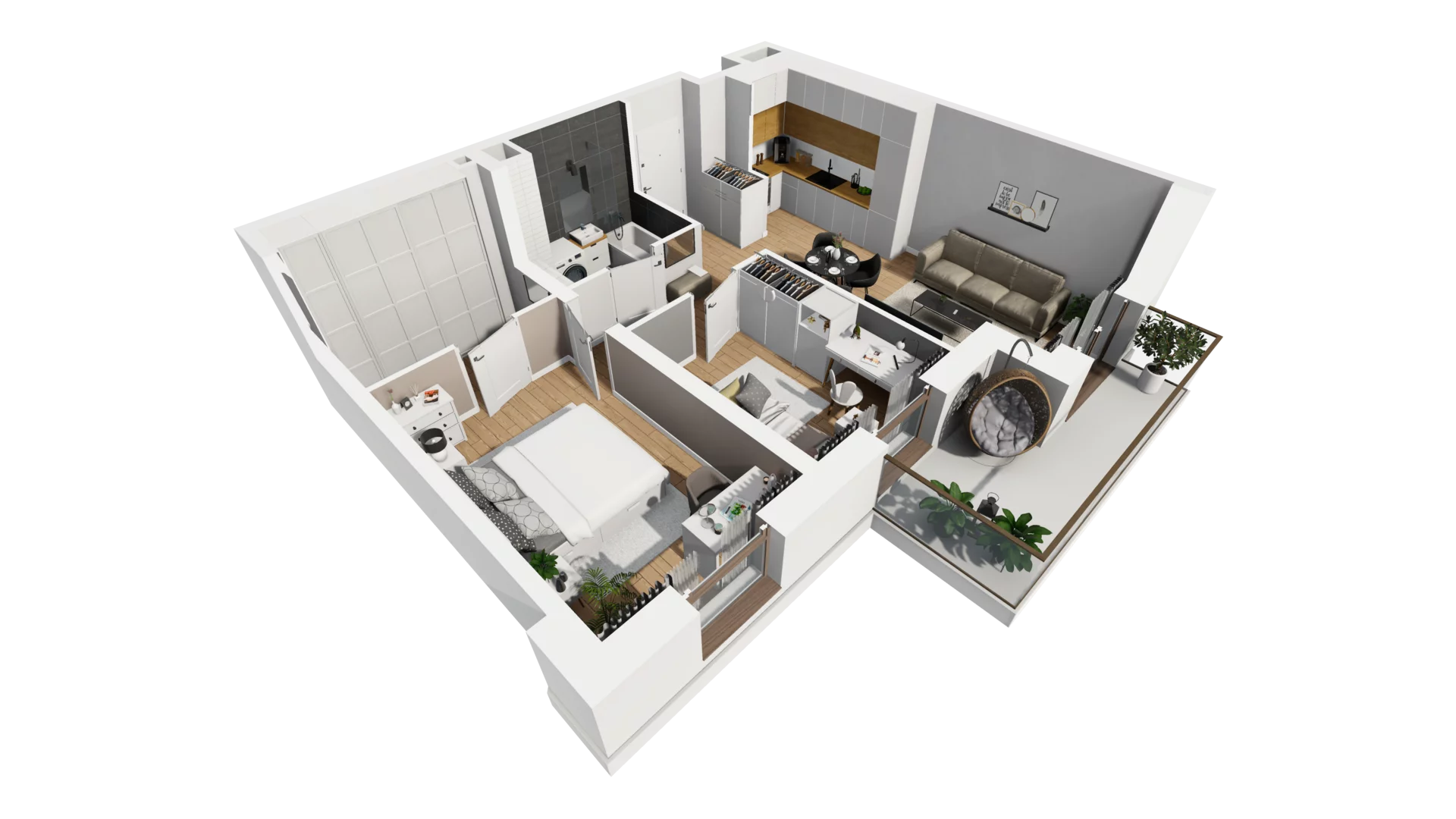 3 pokoje, mieszkanie 55,26 m², piętro 6, oferta nr E/76, Osiedle Synteza bud. E, F, Gdańsk, Piecki-Migowo, Morena, ul. Lema
