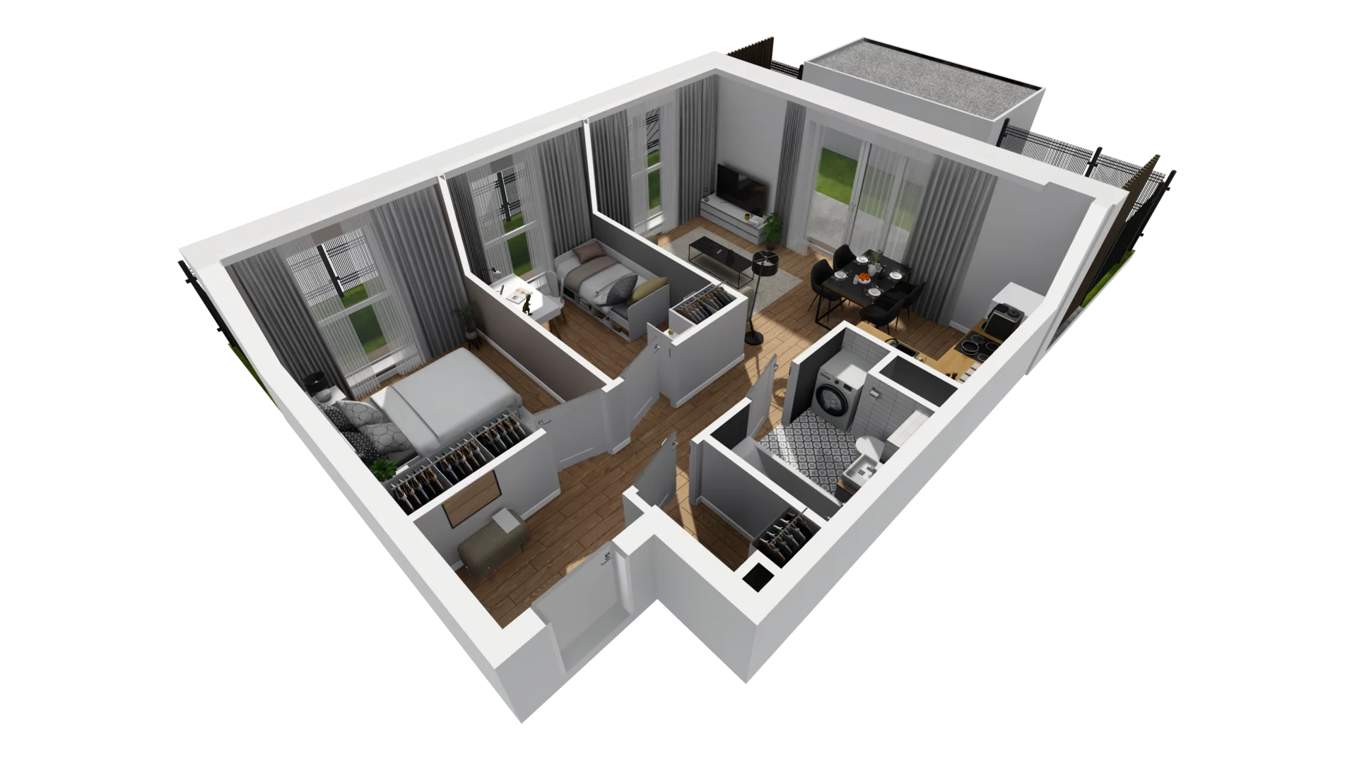 3 pokoje, mieszkanie 47,46 m², parter, oferta nr F/4, Osiedle Synteza bud. E, F, Gdańsk, Piecki-Migowo, Morena, ul. Lema
