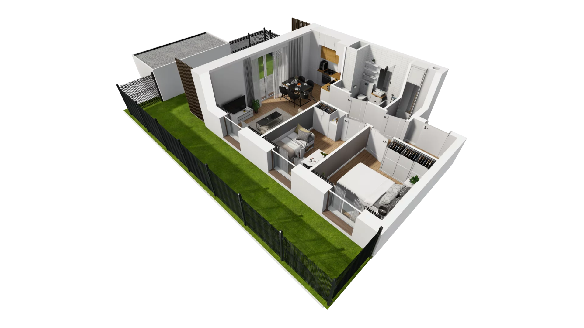 3 pokoje, mieszkanie 47,46 m², parter, oferta nr F/4, Osiedle Synteza bud. E, F, Gdańsk, Piecki-Migowo, Morena, ul. Lema