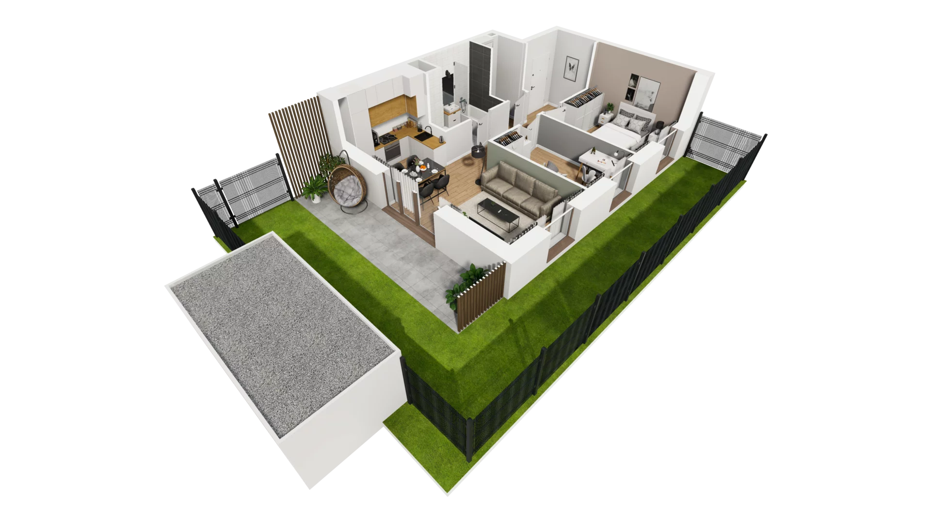 3 pokoje, mieszkanie 47,46 m², parter, oferta nr F/4, Osiedle Synteza bud. E, F, Gdańsk, Piecki-Migowo, Morena, ul. Lema