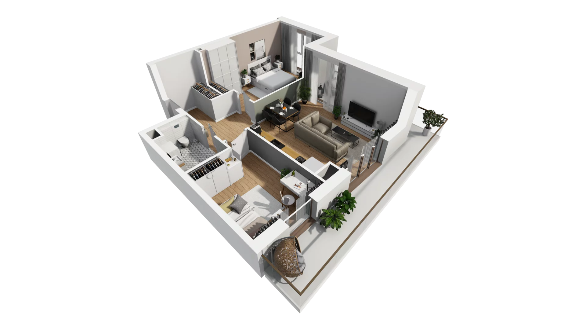 3 pokoje, mieszkanie 61,33 m², piętro 1, oferta nr F/20, Osiedle Synteza bud. E, F, Gdańsk, Piecki-Migowo, Morena, ul. Lema