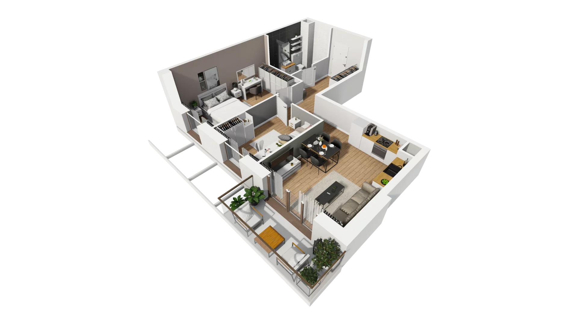 3 pokoje, mieszkanie 56,11 m², piętro 5, oferta nr F/55, Osiedle Synteza bud. E, F, Gdańsk, Piecki-Migowo, Morena, ul. Lema