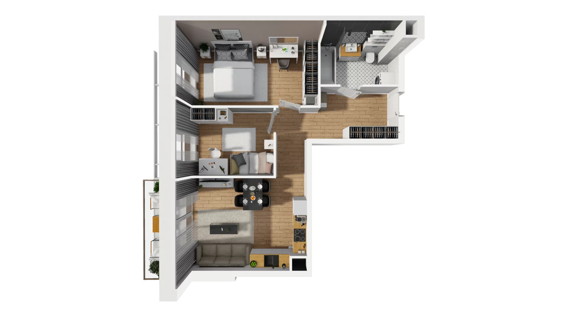 3 pokoje, mieszkanie 56,11 m², piętro 6, oferta nr F/64, Osiedle Synteza bud. E, F, Gdańsk, Piecki-Migowo, Morena, ul. Lema