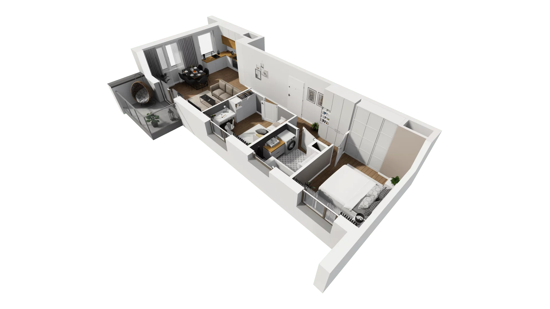 3 pokoje, mieszkanie 56,52 m², piętro 1, oferta nr B1/18, Leśna Góra, Gdańsk, Brętowo, Niedźwiednik, ul. Leśna Góra