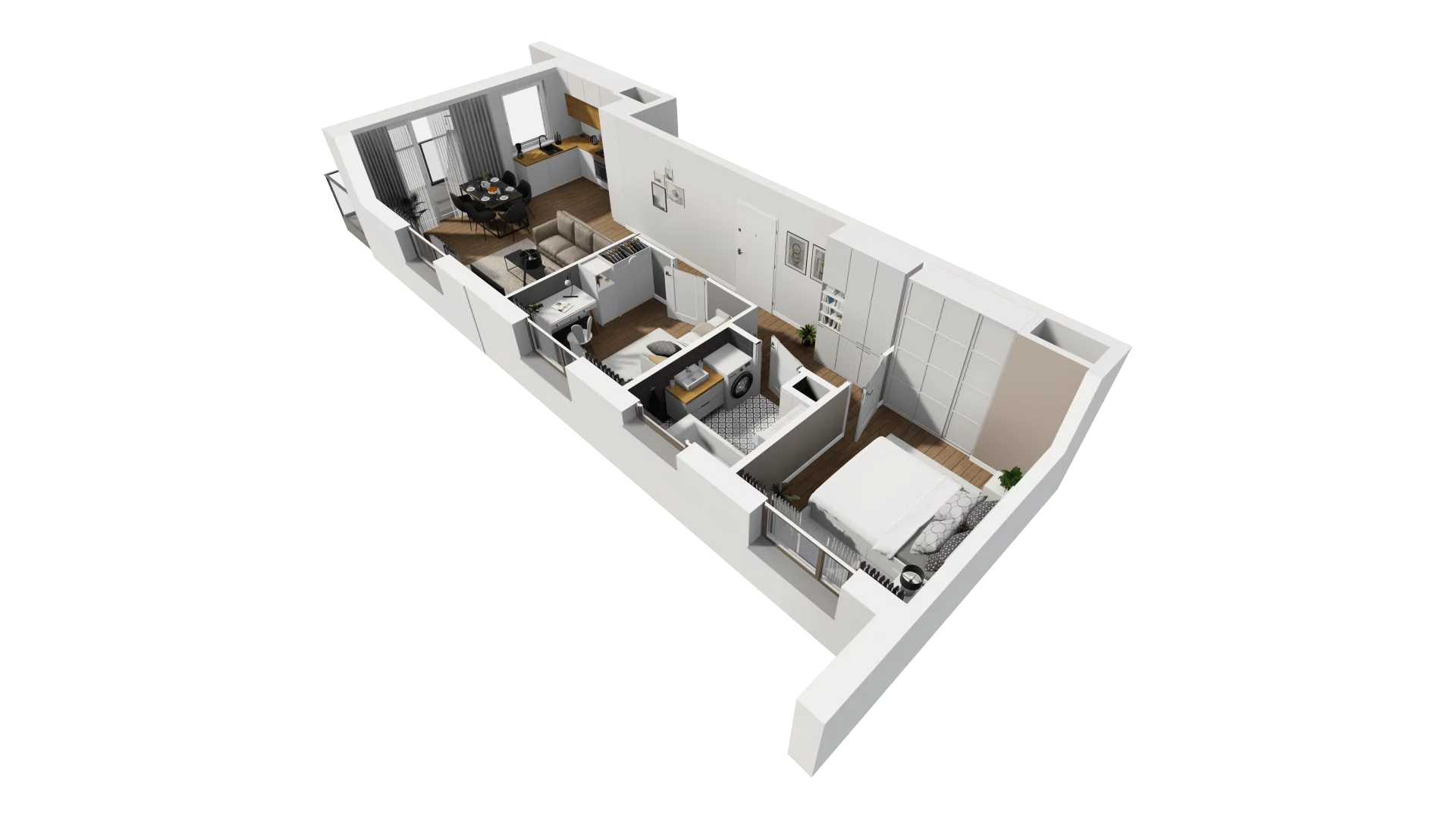 3 pokoje, mieszkanie 56,52 m², piętro 2, oferta nr B1/27, Leśna Góra, Gdańsk, Brętowo, Niedźwiednik, ul. Leśna Góra