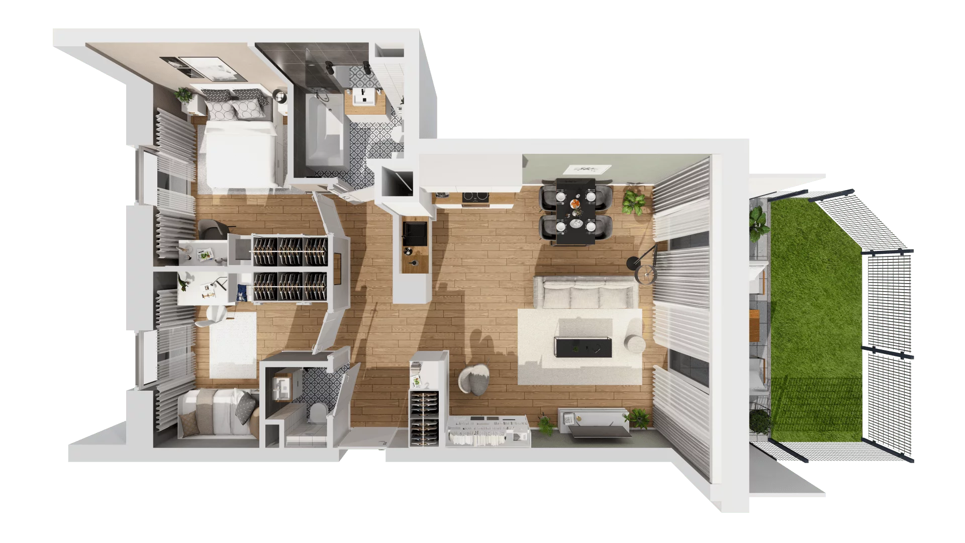 3 pokoje, mieszkanie 66,21 m², parter, oferta nr C9/3, Konstelacja - etap III, Gdynia, Pogórze, ul. Paderewskiego