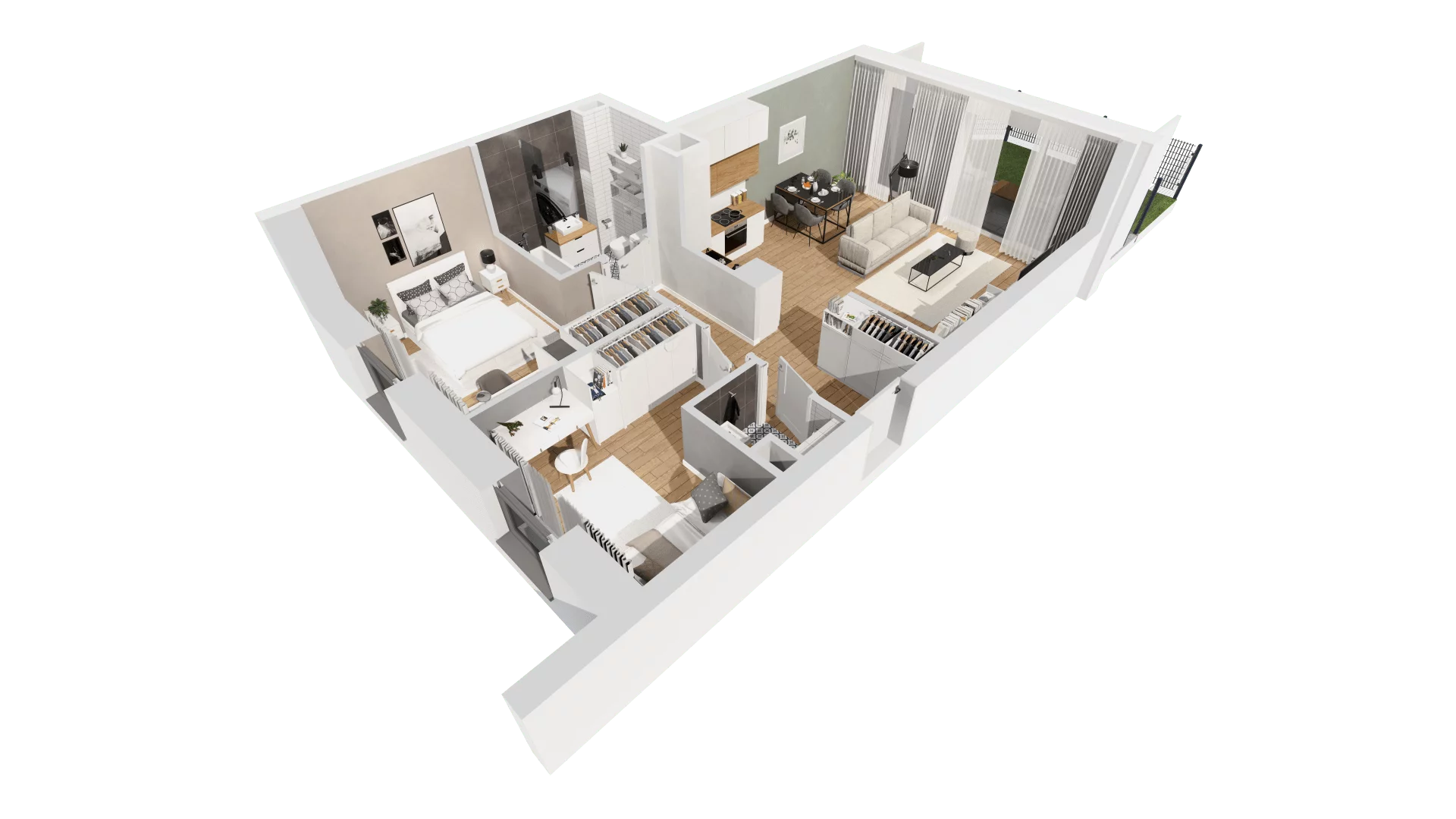 3 pokoje, mieszkanie 66,21 m², parter, oferta nr C9/3, Konstelacja - etap III, Gdynia, Pogórze, ul. Paderewskiego