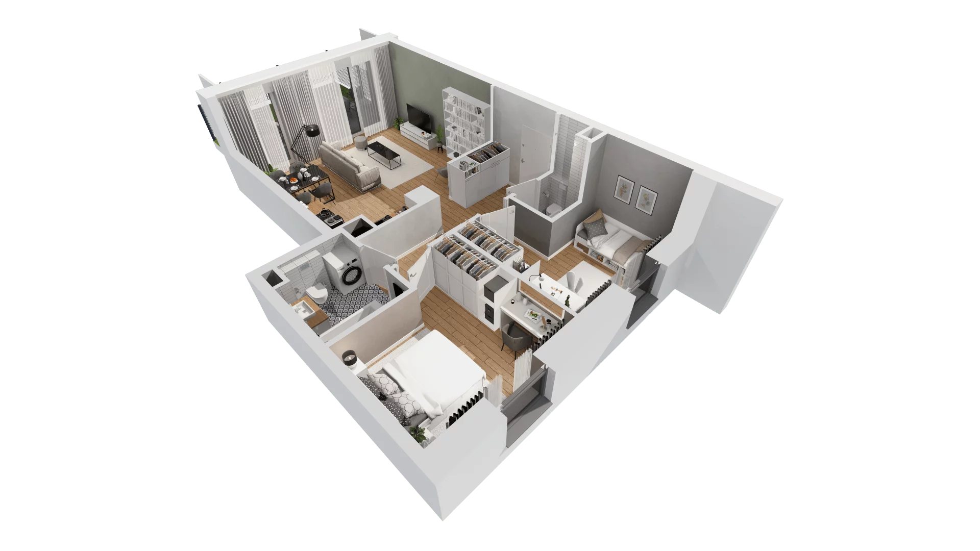 3 pokoje, mieszkanie 66,21 m², parter, oferta nr C9/3, Konstelacja - etap III, Gdynia, Pogórze, ul. Paderewskiego