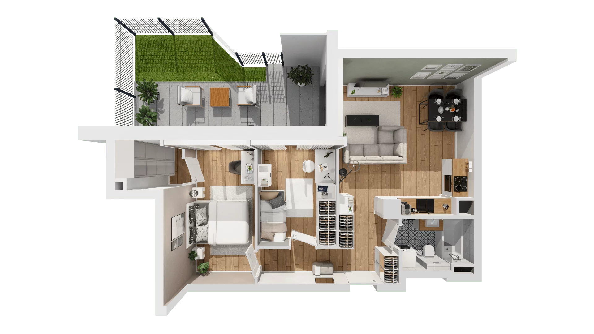 3 pokoje, mieszkanie 60,60 m², parter, oferta nr C9/16, Konstelacja - etap III, Gdynia, Pogórze, ul. Paderewskiego