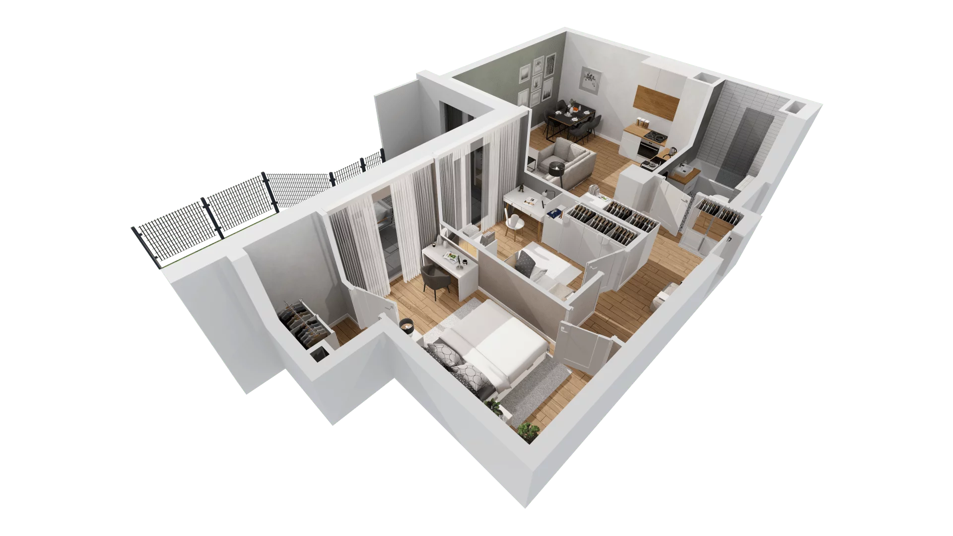 3 pokoje, mieszkanie 60,60 m², parter, oferta nr C9/16, Konstelacja - etap III, Gdynia, Pogórze, ul. Paderewskiego