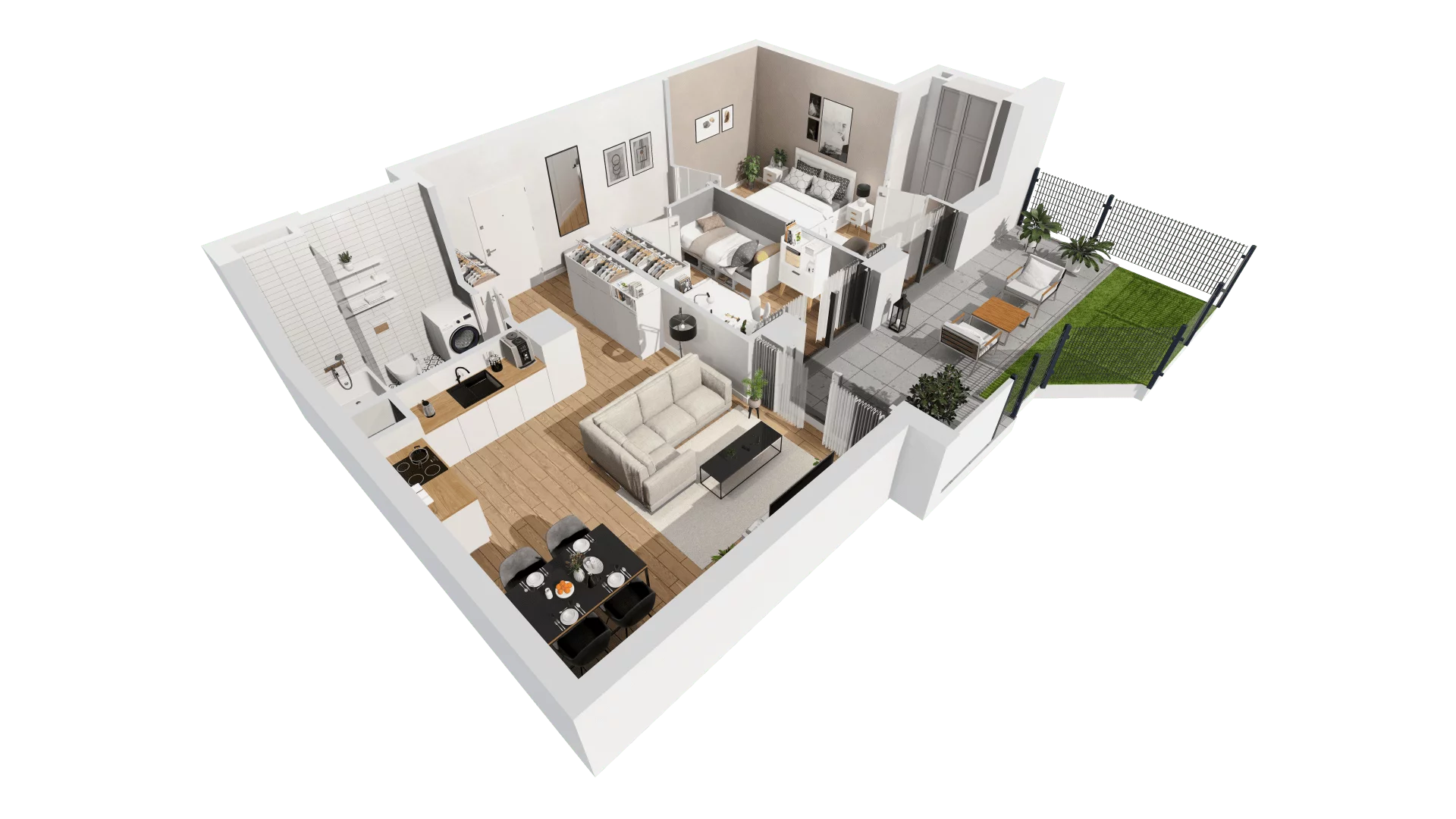 3 pokoje, mieszkanie 60,60 m², parter, oferta nr C9/16, Konstelacja - etap III, Gdynia, Pogórze, ul. Paderewskiego