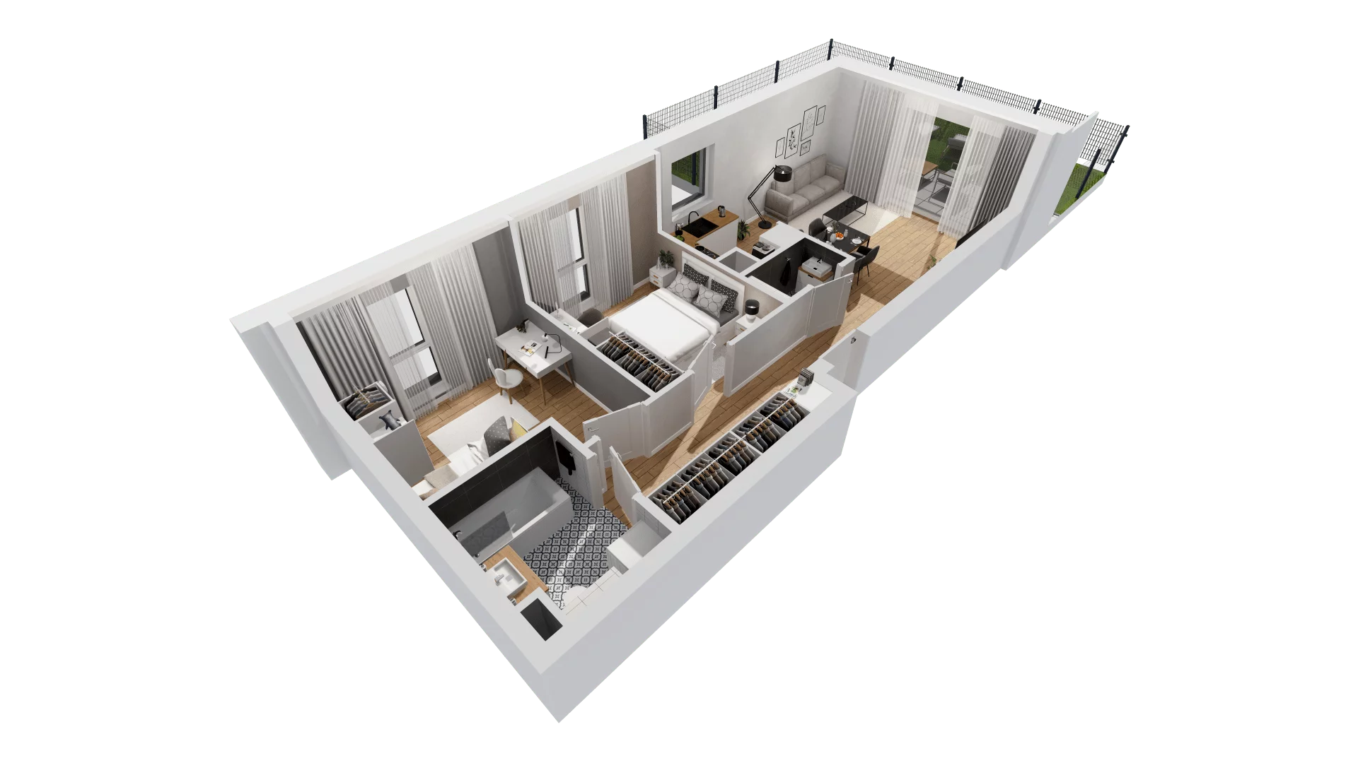 3 pokoje, mieszkanie 60,33 m², parter, oferta nr C9/17, Konstelacja - etap III, Gdynia, Pogórze, ul. Paderewskiego