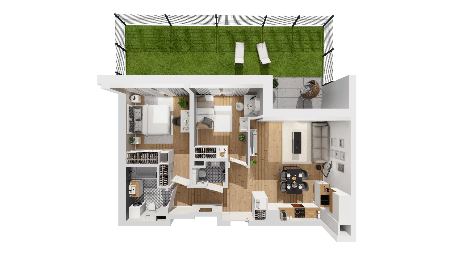 3 pokoje, mieszkanie 63,74 m², parter, oferta nr C9/20, Konstelacja - etap III, Gdynia, Pogórze, ul. Paderewskiego