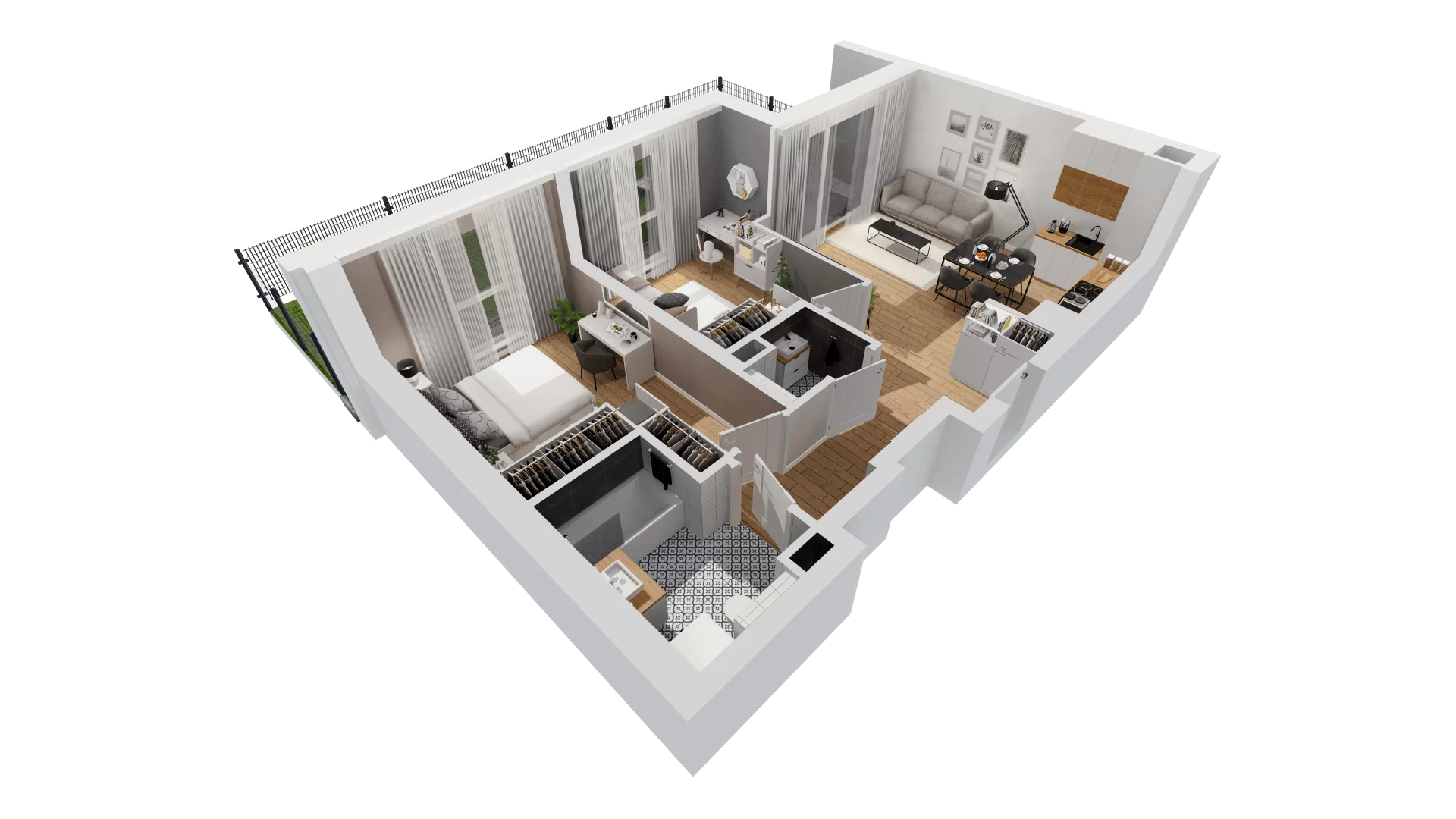 3 pokoje, mieszkanie 63,74 m², parter, oferta nr C9/20, Konstelacja - etap III, Gdynia, Pogórze, ul. Paderewskiego