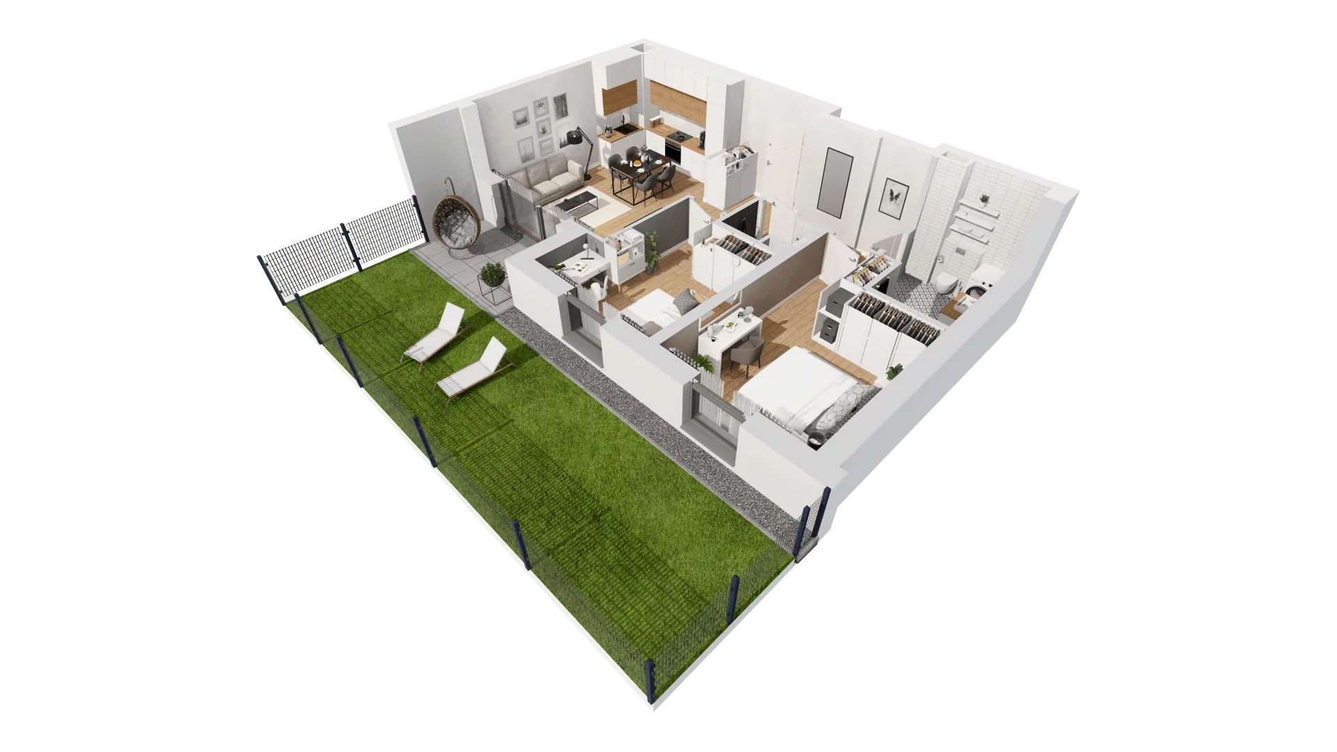 3 pokoje, mieszkanie 63,74 m², parter, oferta nr C9/20, Konstelacja - etap III, Gdynia, Pogórze, ul. Paderewskiego
