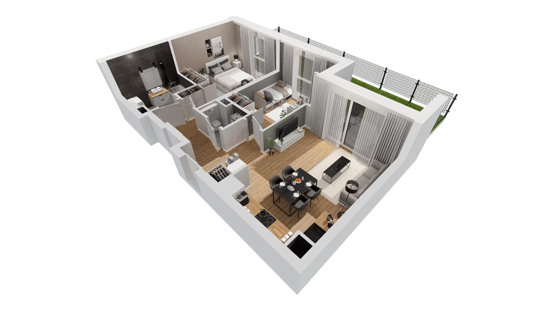 3 pokoje, mieszkanie 63,74 m², parter, oferta nr C9/20, Konstelacja - etap III, Gdynia, Pogórze, ul. Paderewskiego