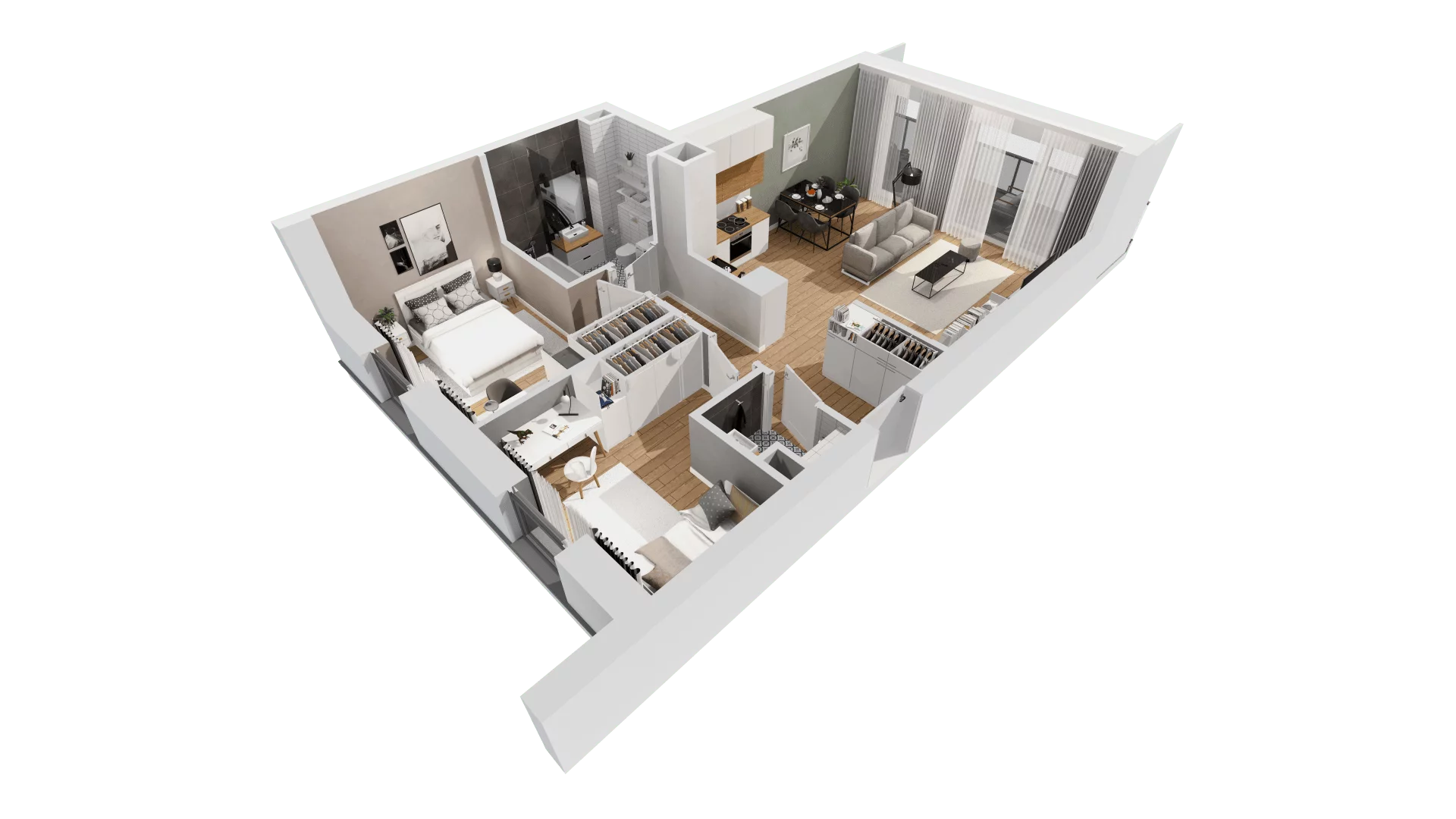 3 pokoje, mieszkanie 66,21 m², piętro 2, oferta nr C9/8, Konstelacja - etap III, Gdynia, Pogórze, ul. Paderewskiego