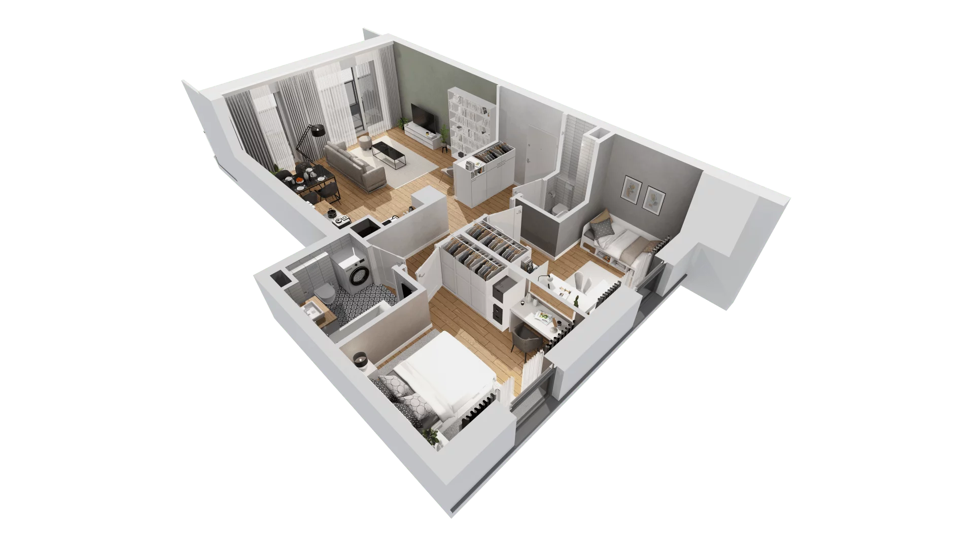 3 pokoje, mieszkanie 66,21 m², piętro 2, oferta nr C9/8, Konstelacja - etap III, Gdynia, Pogórze, ul. Paderewskiego