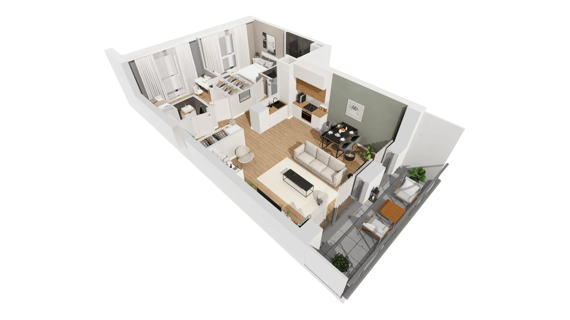 3 pokoje, mieszkanie 66,21 m², piętro 2, oferta nr C9/8, Konstelacja - etap III, Gdynia, Pogórze, ul. Paderewskiego