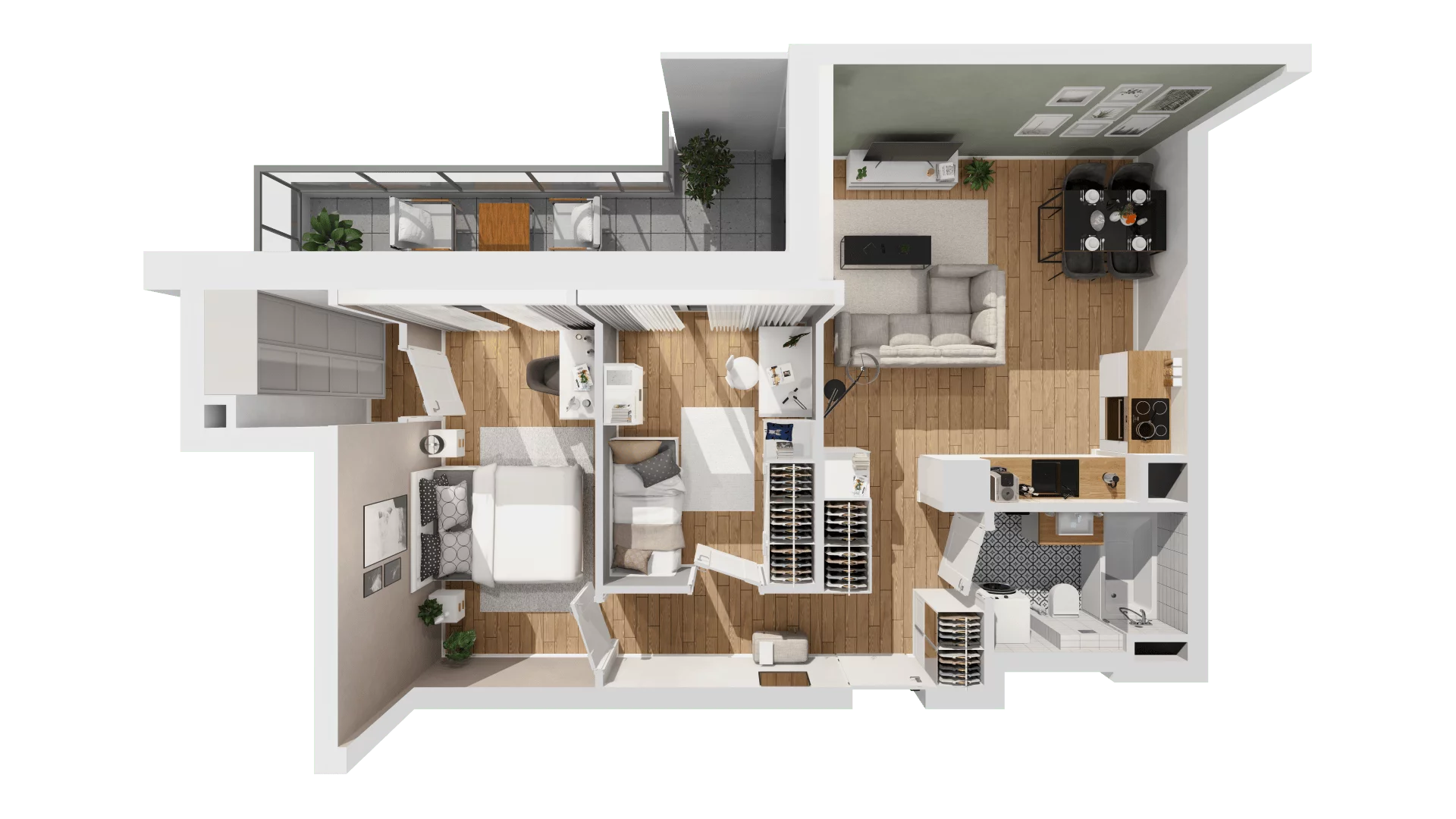 3 pokoje, mieszkanie 60,60 m², piętro 2, oferta nr C9/33, Konstelacja - etap III, Gdynia, Pogórze, ul. Paderewskiego