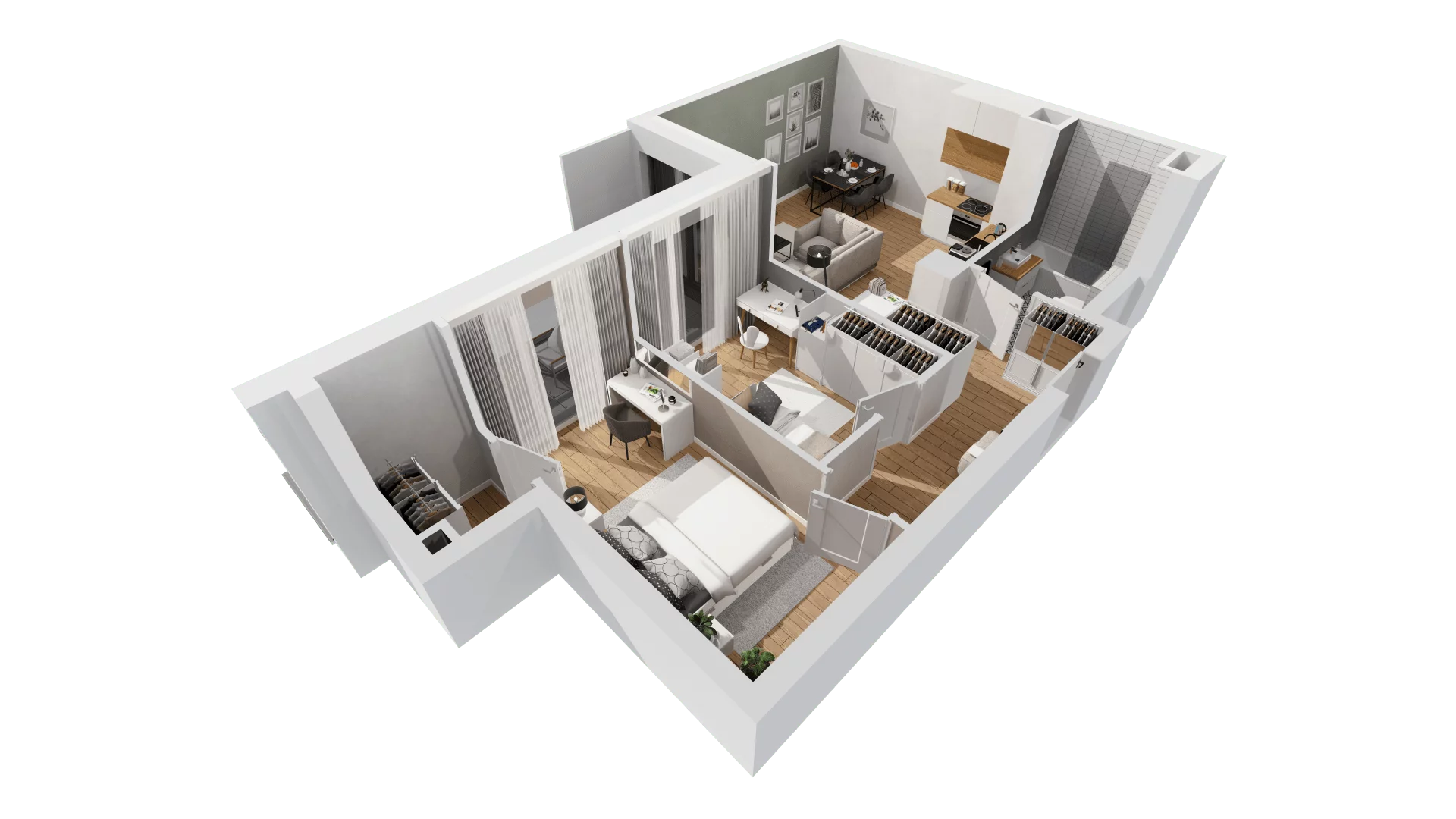3 pokoje, mieszkanie 60,60 m², piętro 2, oferta nr C9/33, Konstelacja - etap III, Gdynia, Pogórze, ul. Paderewskiego