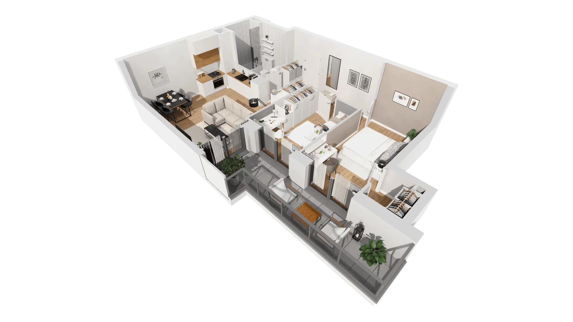 3 pokoje, mieszkanie 60,60 m², piętro 2, oferta nr C9/33, Konstelacja - etap III, Gdynia, Pogórze, ul. Paderewskiego