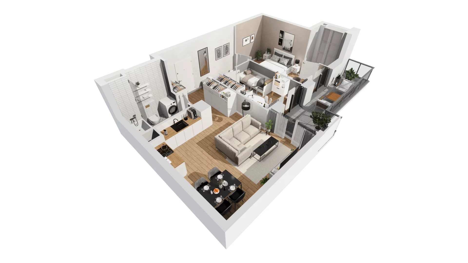 3 pokoje, mieszkanie 60,60 m², piętro 2, oferta nr C9/33, Konstelacja - etap III, Gdynia, Pogórze, ul. Paderewskiego