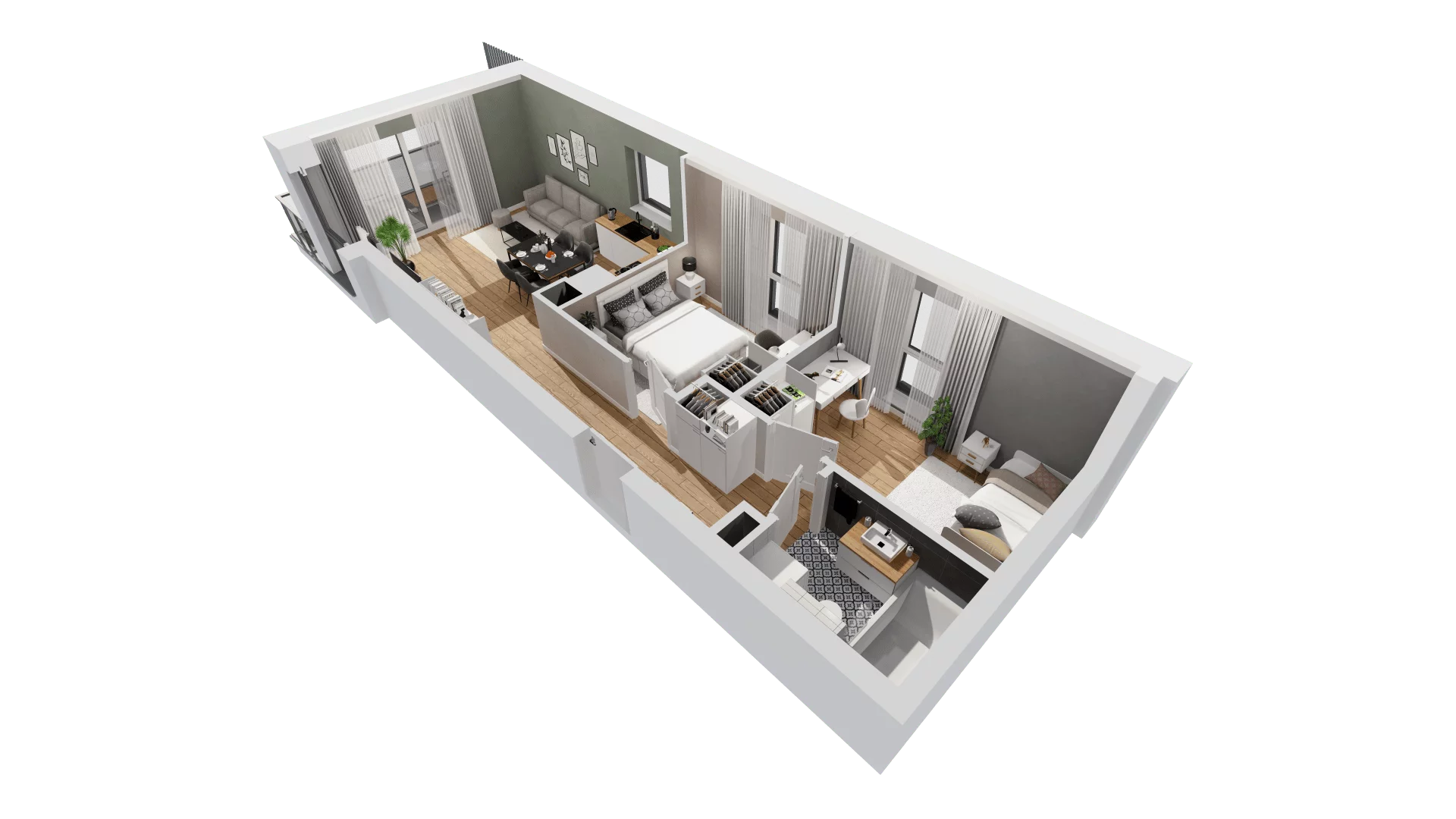 3 pokoje, mieszkanie 54,64 m², piętro 3, oferta nr C9/15, Konstelacja - etap III, Gdynia, Pogórze, ul. Paderewskiego
