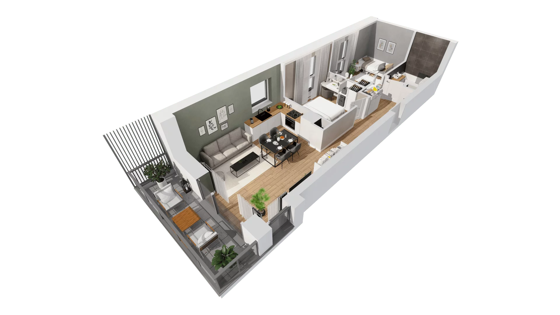 3 pokoje, mieszkanie 54,64 m², piętro 3, oferta nr C9/15, Konstelacja - etap III, Gdynia, Pogórze, ul. Paderewskiego