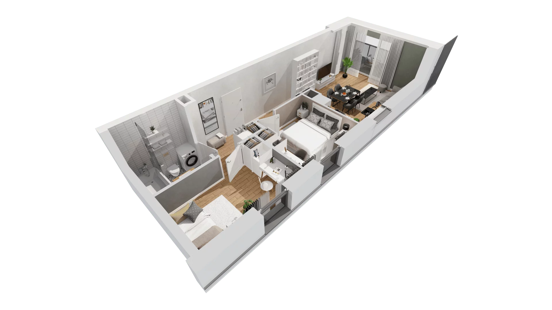 3 pokoje, mieszkanie 54,64 m², piętro 3, oferta nr C9/15, Konstelacja - etap III, Gdynia, Pogórze, ul. Paderewskiego