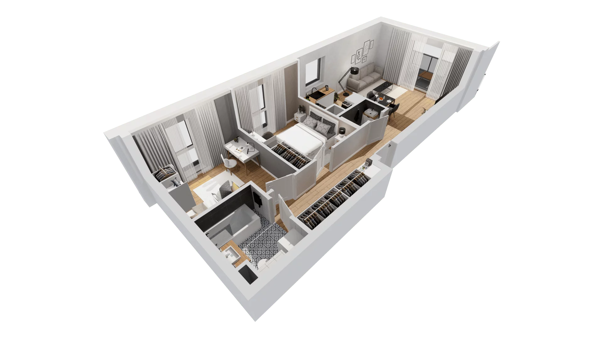 3 pokoje, mieszkanie 60,33 m², piętro 3, oferta nr C9/43, Konstelacja - etap III, Gdynia, Pogórze, ul. Paderewskiego