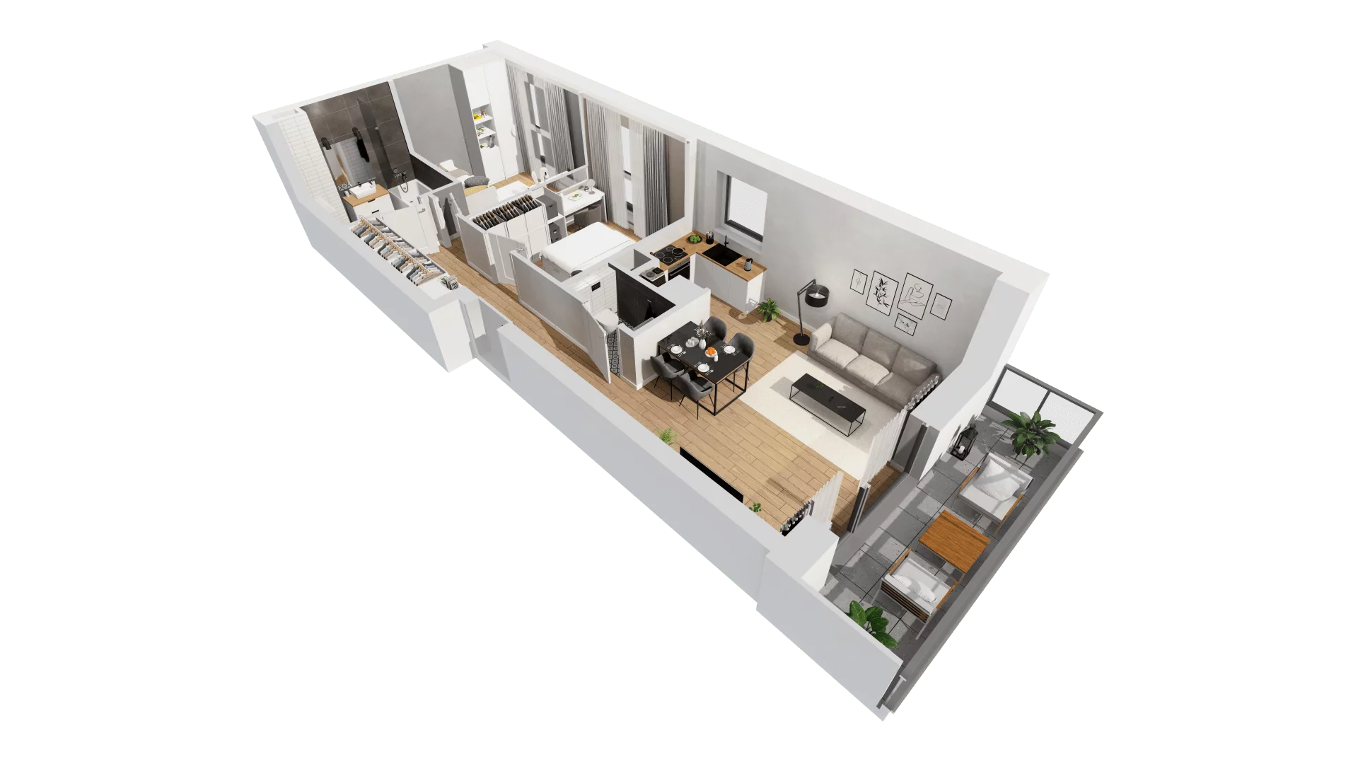 3 pokoje, mieszkanie 60,33 m², piętro 3, oferta nr C9/43, Konstelacja - etap III, Gdynia, Pogórze, ul. Paderewskiego