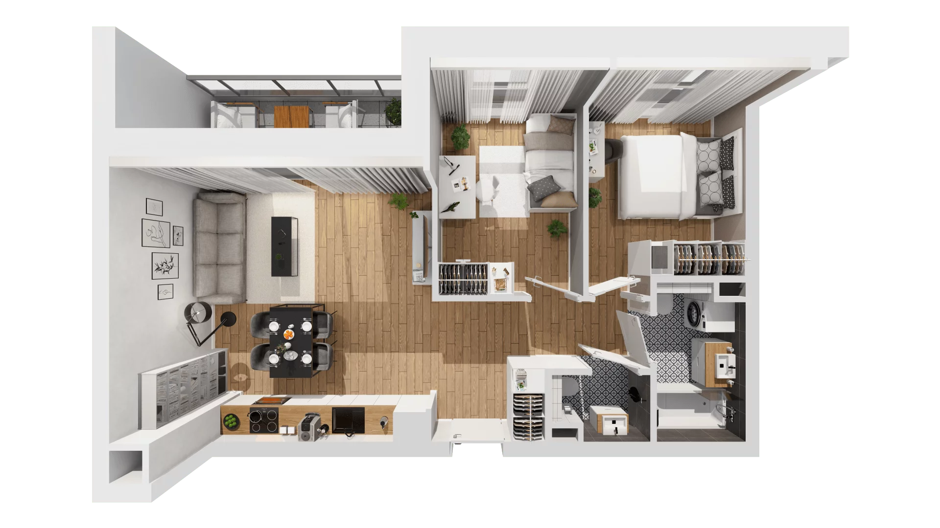 3 pokoje, mieszkanie 57,34 m², piętro 3, oferta nr C9/50, Konstelacja - etap III, Gdynia, Pogórze, ul. Paderewskiego