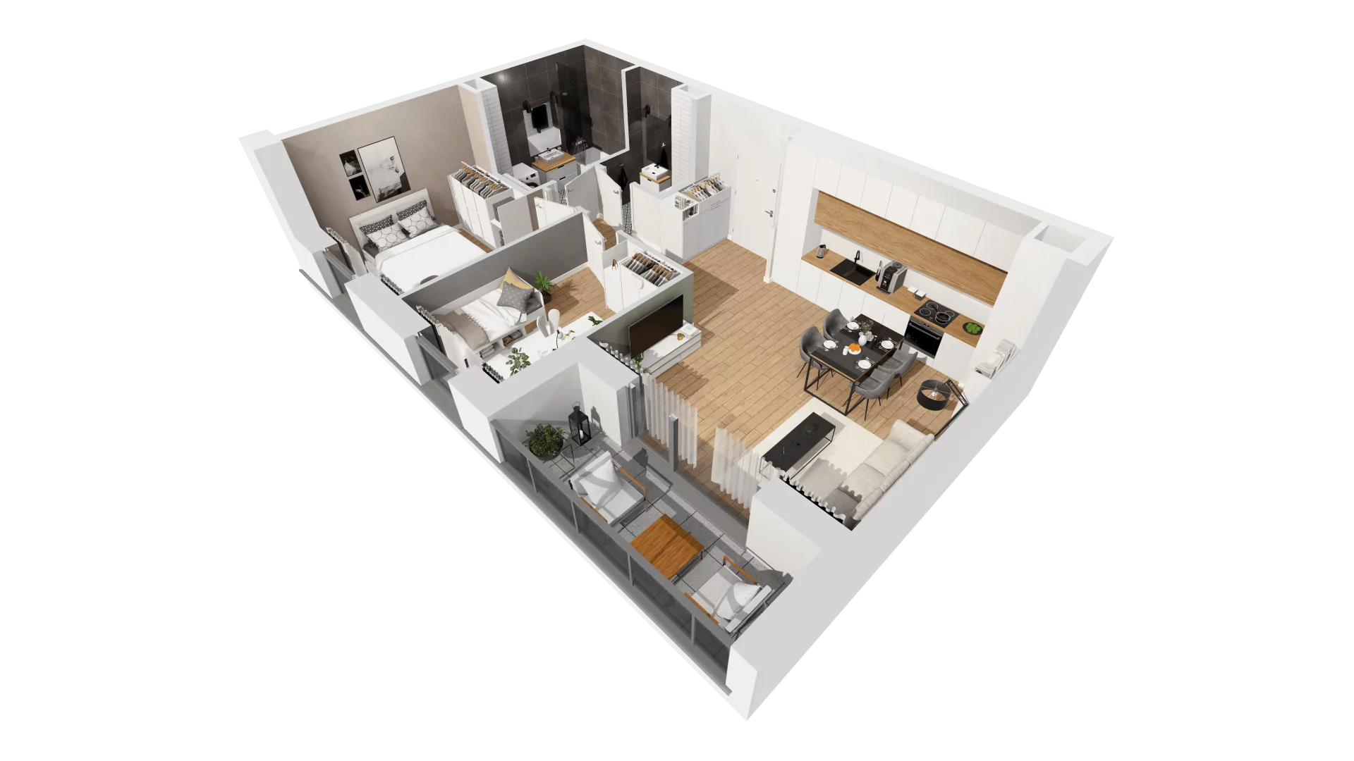 3 pokoje, mieszkanie 57,34 m², piętro 3, oferta nr C9/50, Konstelacja - etap III, Gdynia, Pogórze, ul. Paderewskiego