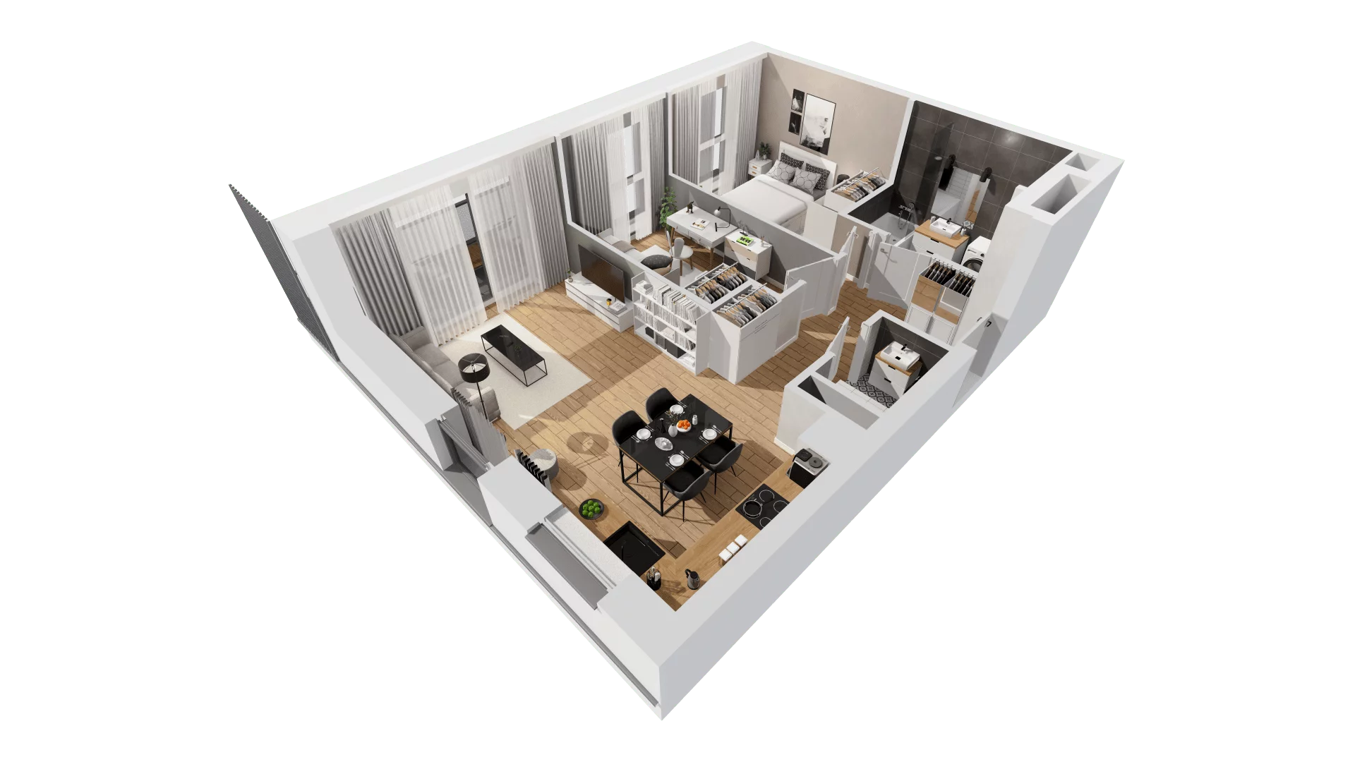 3 pokoje, mieszkanie 60,17 m², piętro 1, oferta nr C10/12, Konstelacja - etap III, Gdynia, Pogórze, ul. Paderewskiego