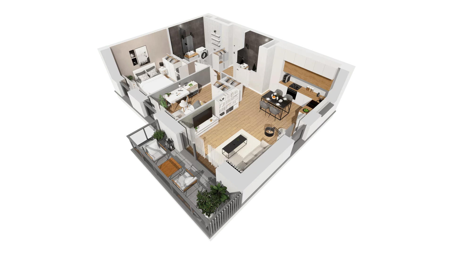 3 pokoje, mieszkanie 60,17 m², piętro 1, oferta nr C10/12, Konstelacja - etap III, Gdynia, Pogórze, ul. Paderewskiego