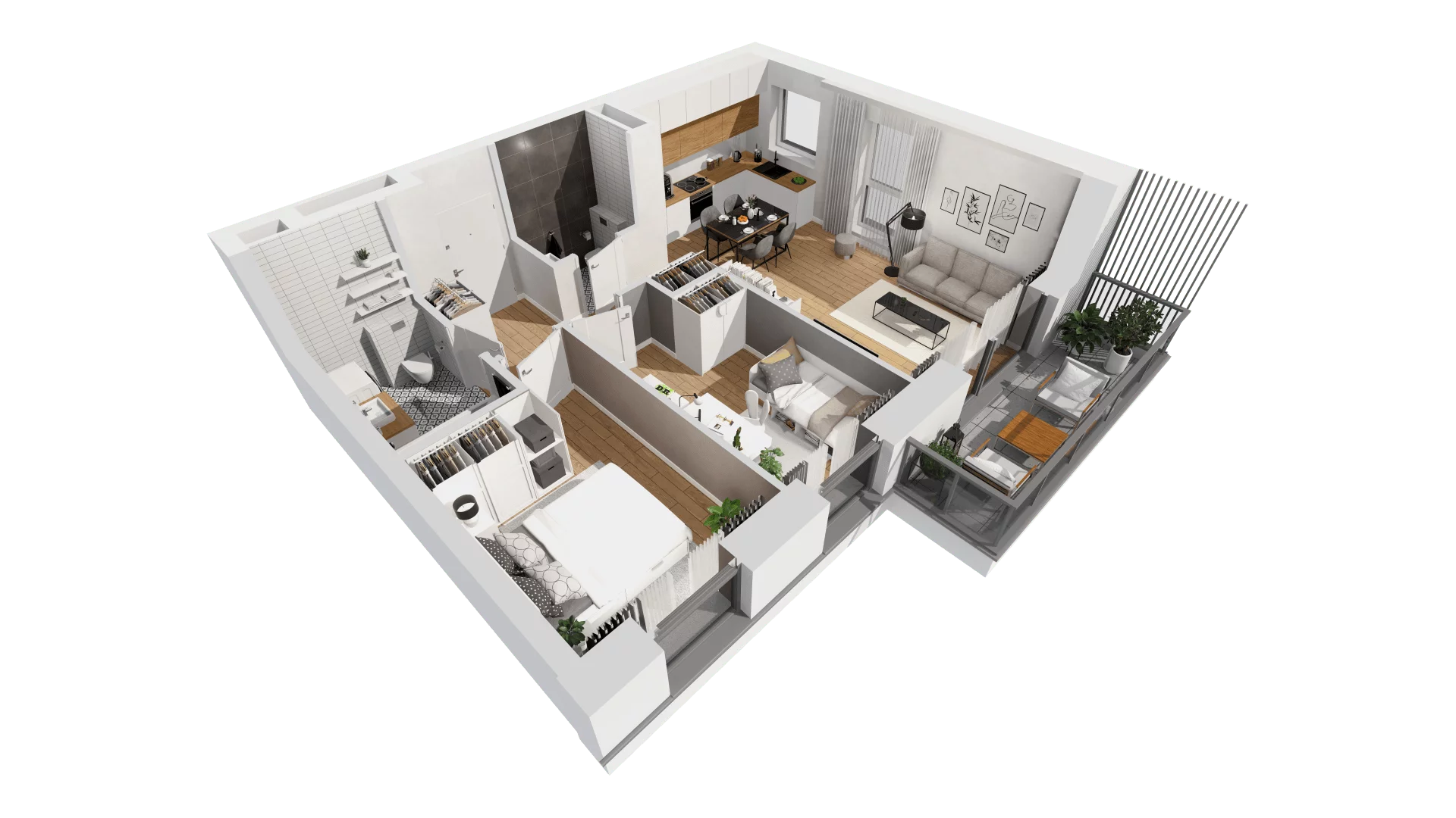 3 pokoje, mieszkanie 60,17 m², piętro 1, oferta nr C10/12, Konstelacja - etap III, Gdynia, Pogórze, ul. Paderewskiego