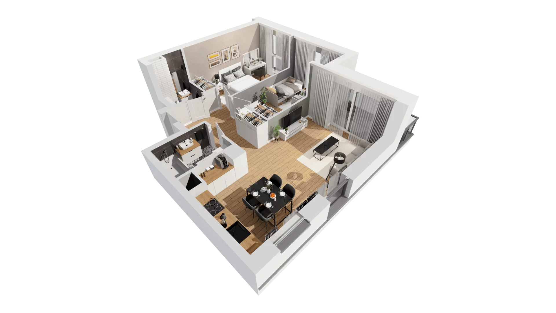 3 pokoje, mieszkanie 62,62 m², piętro 1, oferta nr C10/16, Konstelacja - etap III, Gdynia, Pogórze, ul. Paderewskiego