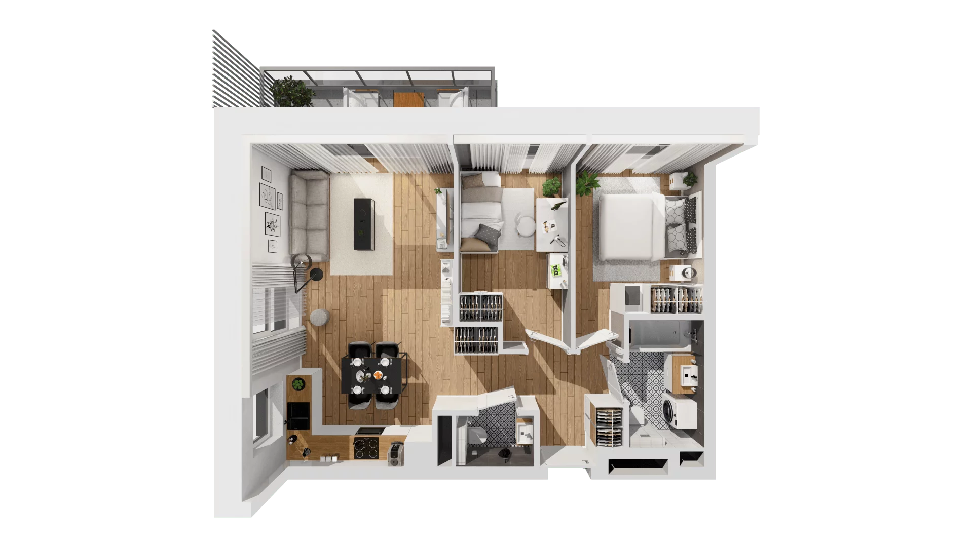 3 pokoje, mieszkanie 60,17 m², piętro 2, oferta nr C10/21, Konstelacja - etap III, Gdynia, Pogórze, ul. Paderewskiego