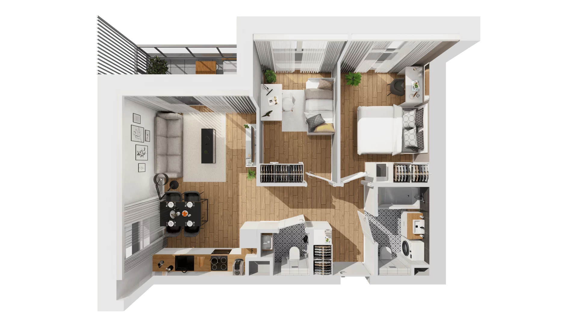 3 pokoje, mieszkanie 54,76 m², piętro 2, oferta nr C10/26, Konstelacja - etap III, Gdynia, Pogórze, ul. Paderewskiego